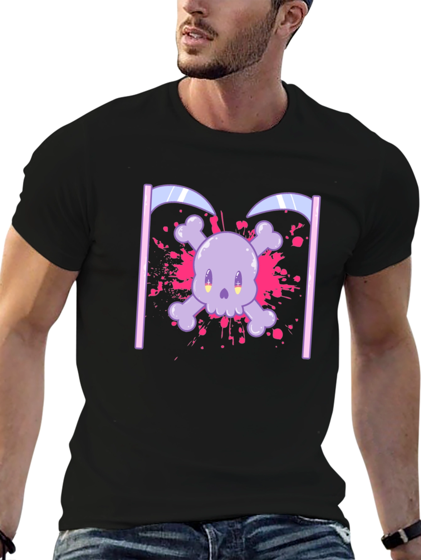 Cute Skull and Crossbones Graphic T-Shirt