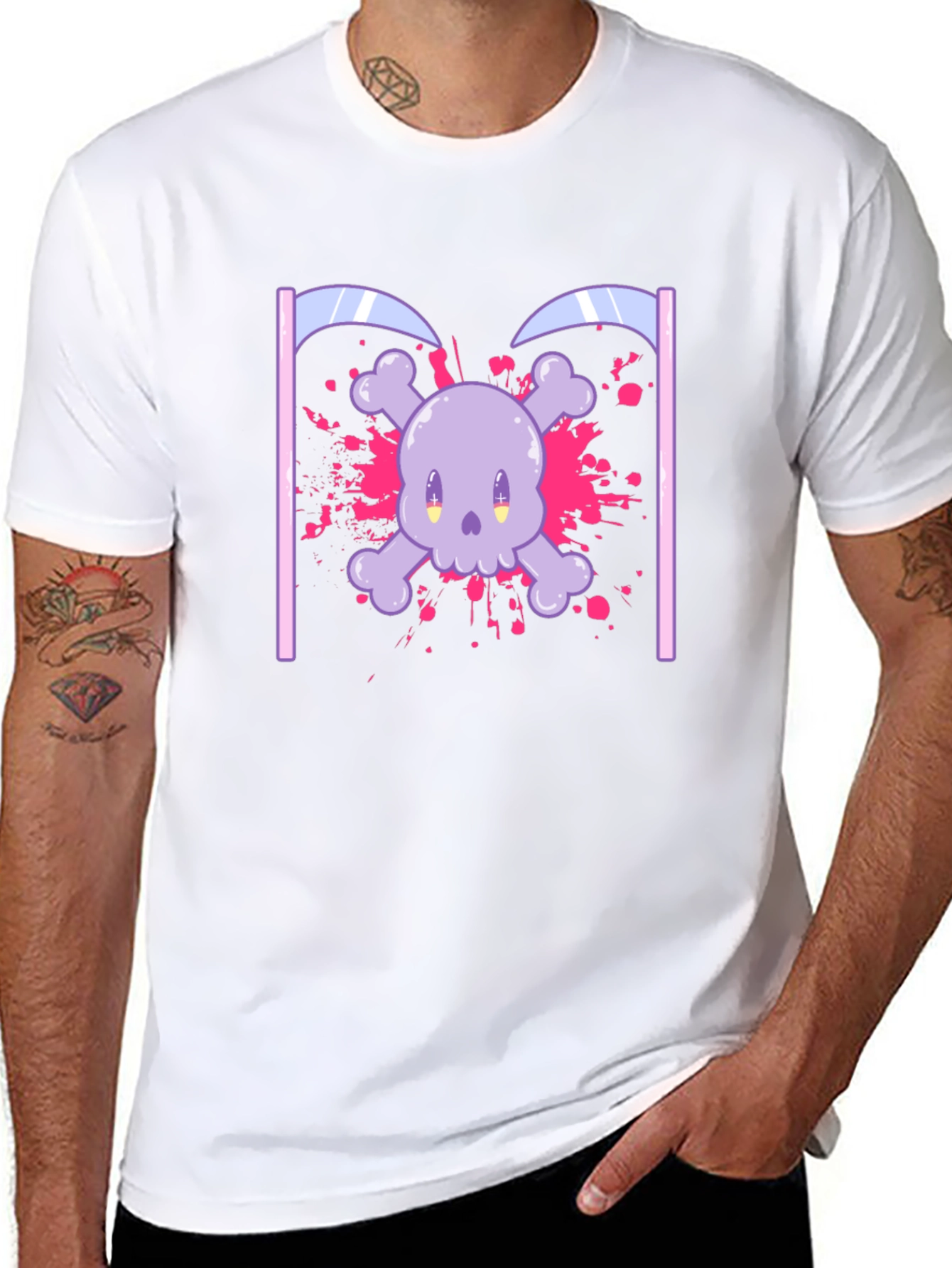 Cute Skull and Crossbones Graphic T-Shirt