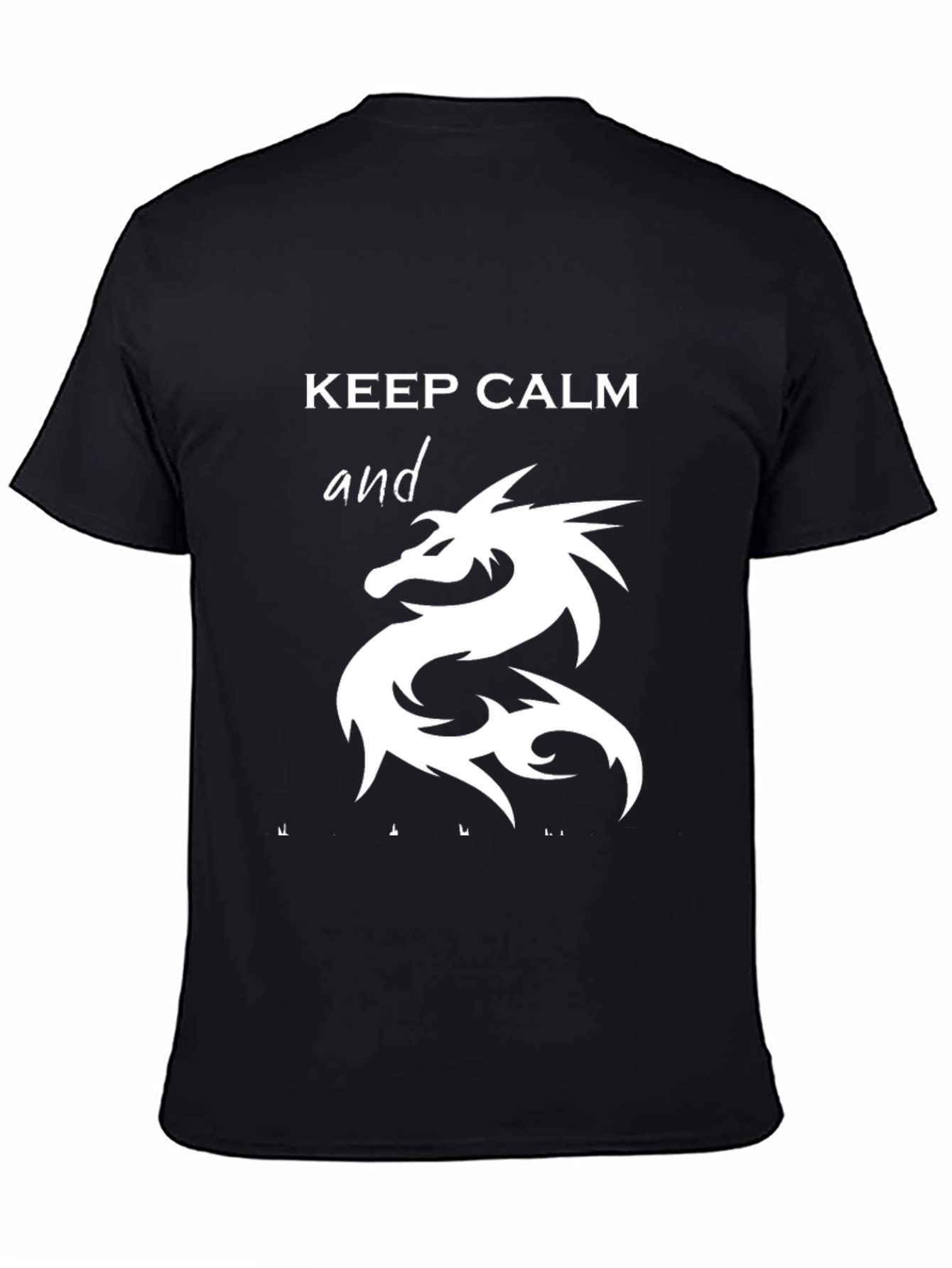 Keep Calm Dragon Graphic T-Shirt - Mens Black Tee