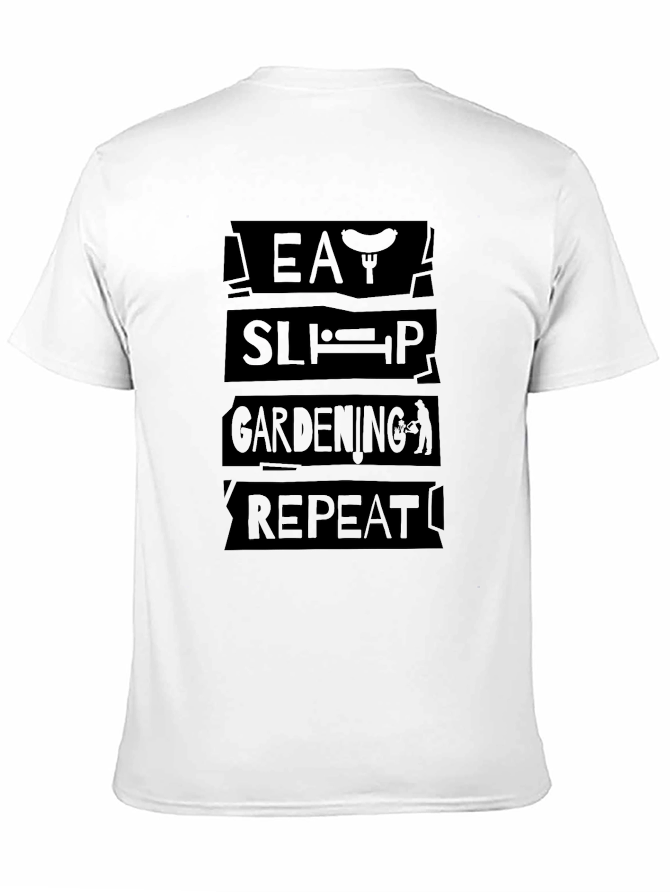 Eat Sleep Gardening Repeat Black T-Shirt