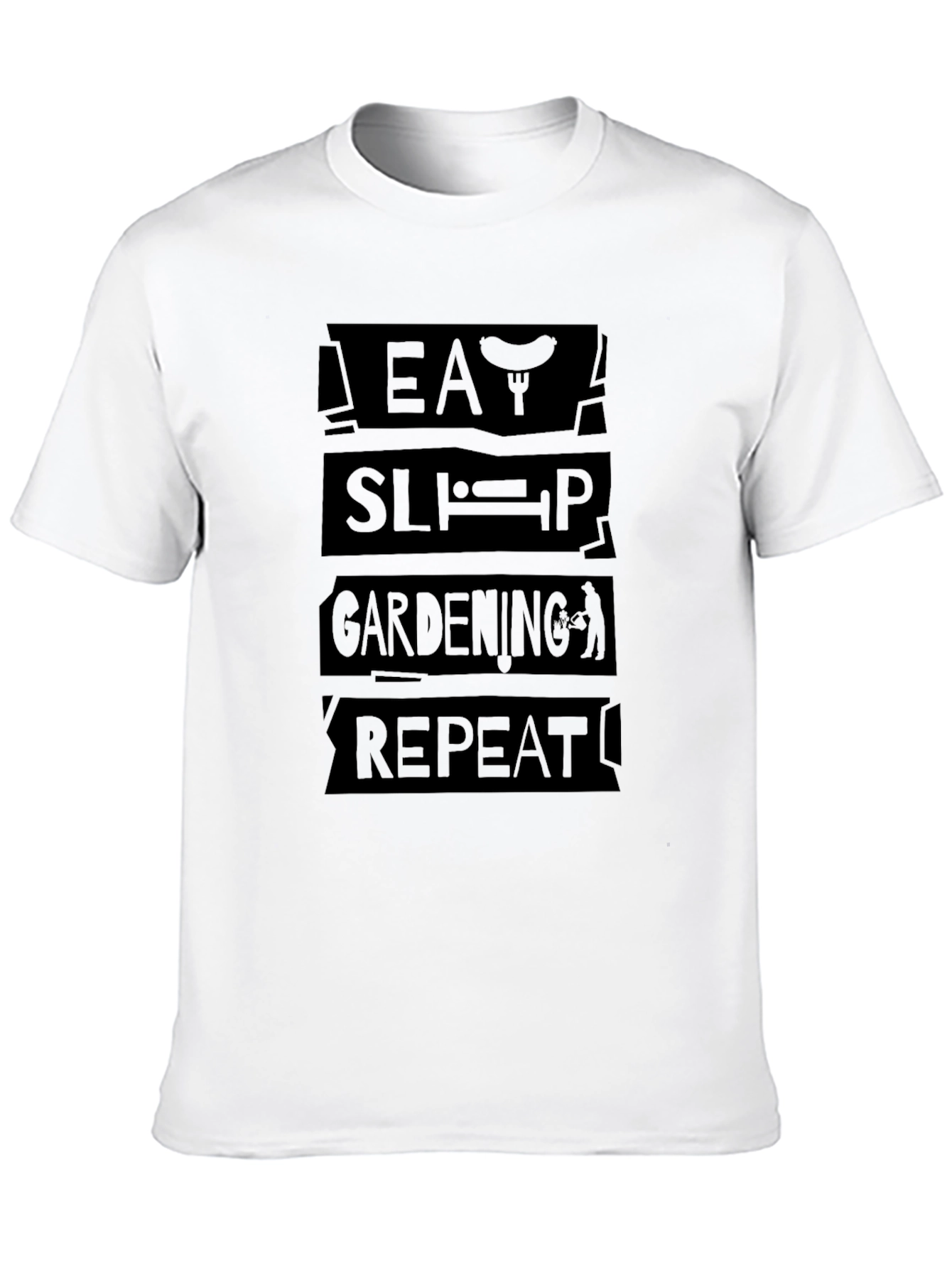 Eat Sleep Gardening Repeat Black T-Shirt