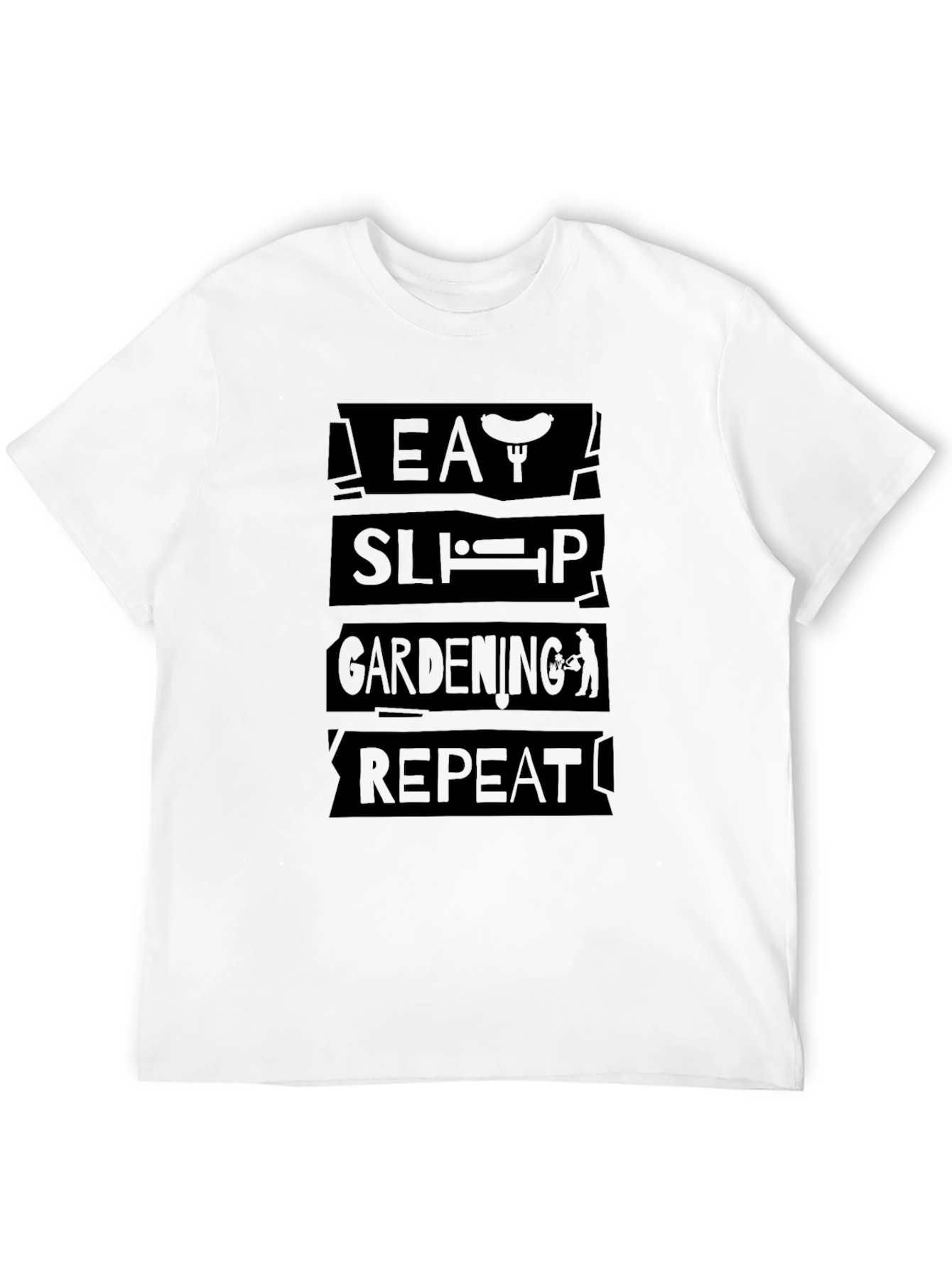 Eat Sleep Gardening Repeat Black T-Shirt