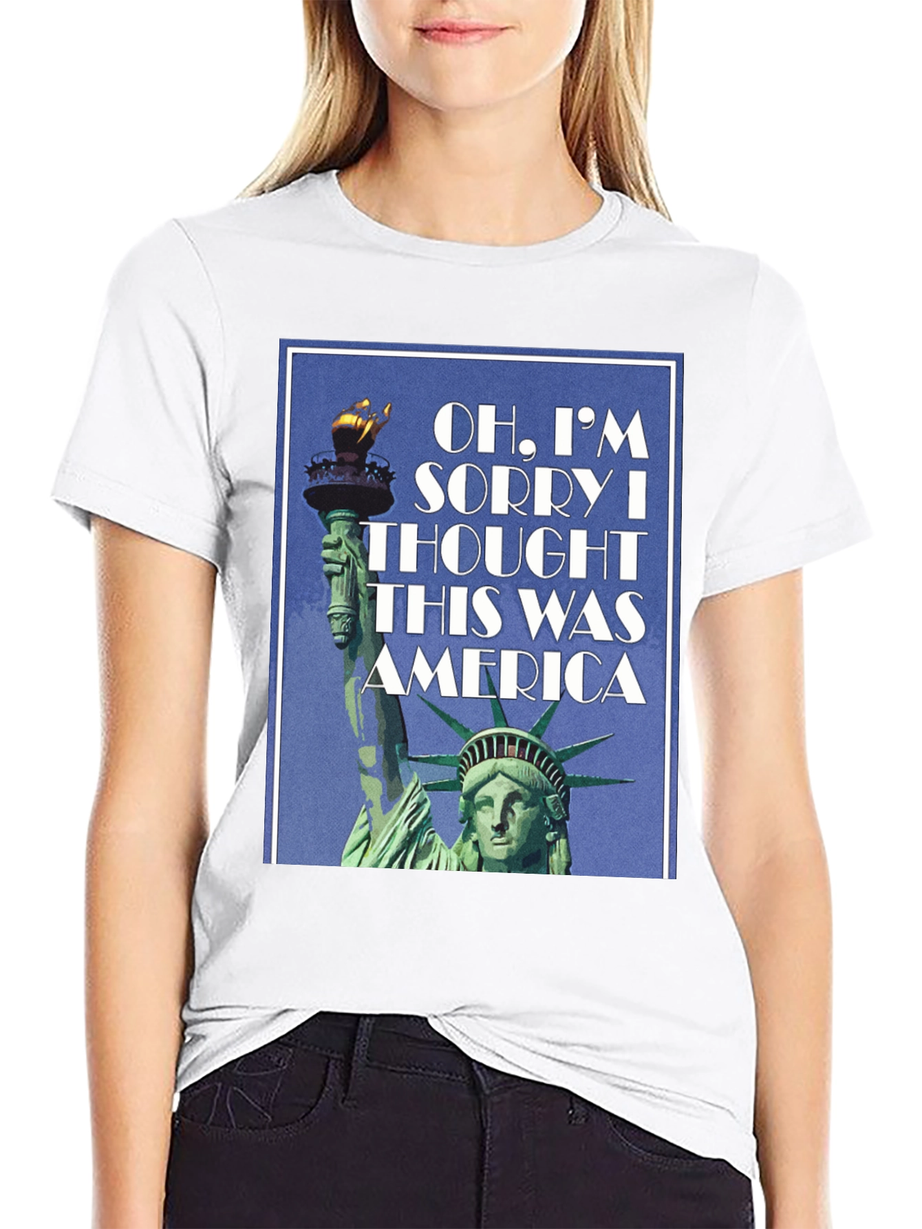 America Statue Liberty T-Shirt - Patriotic Design