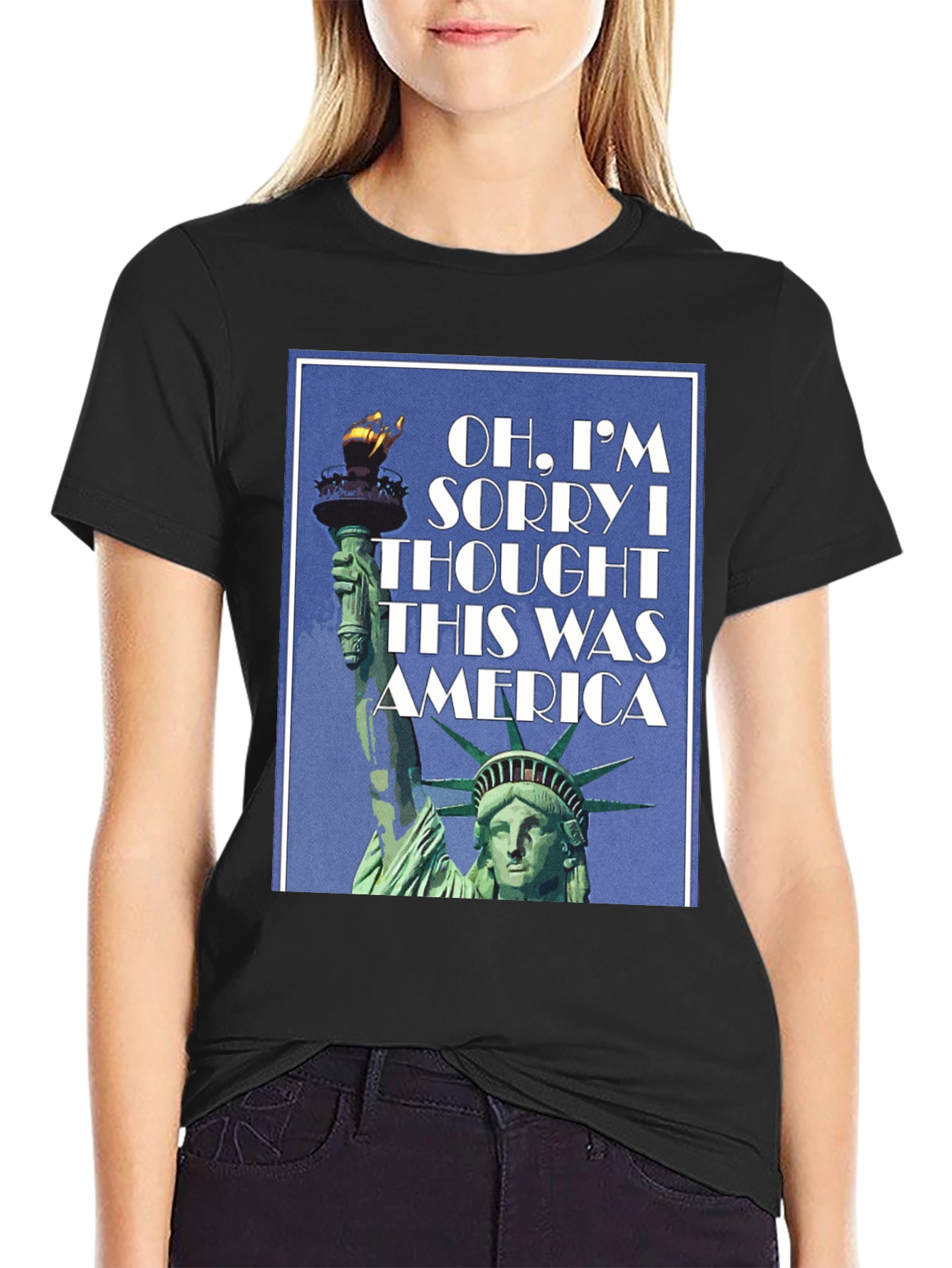 America Statue Liberty T-Shirt - Patriotic Design