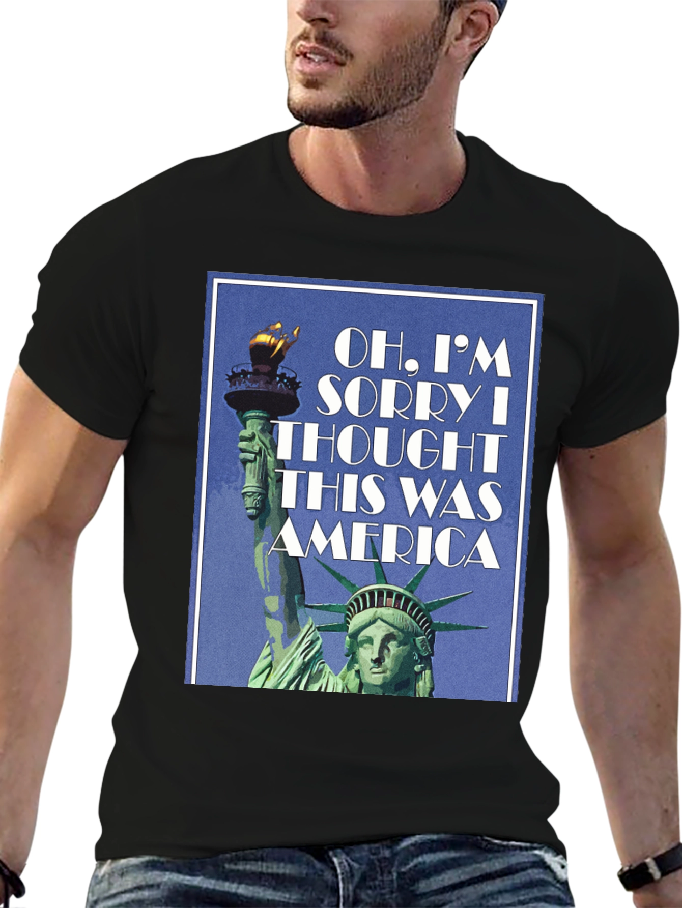 America Statue Liberty T-Shirt - Patriotic Design