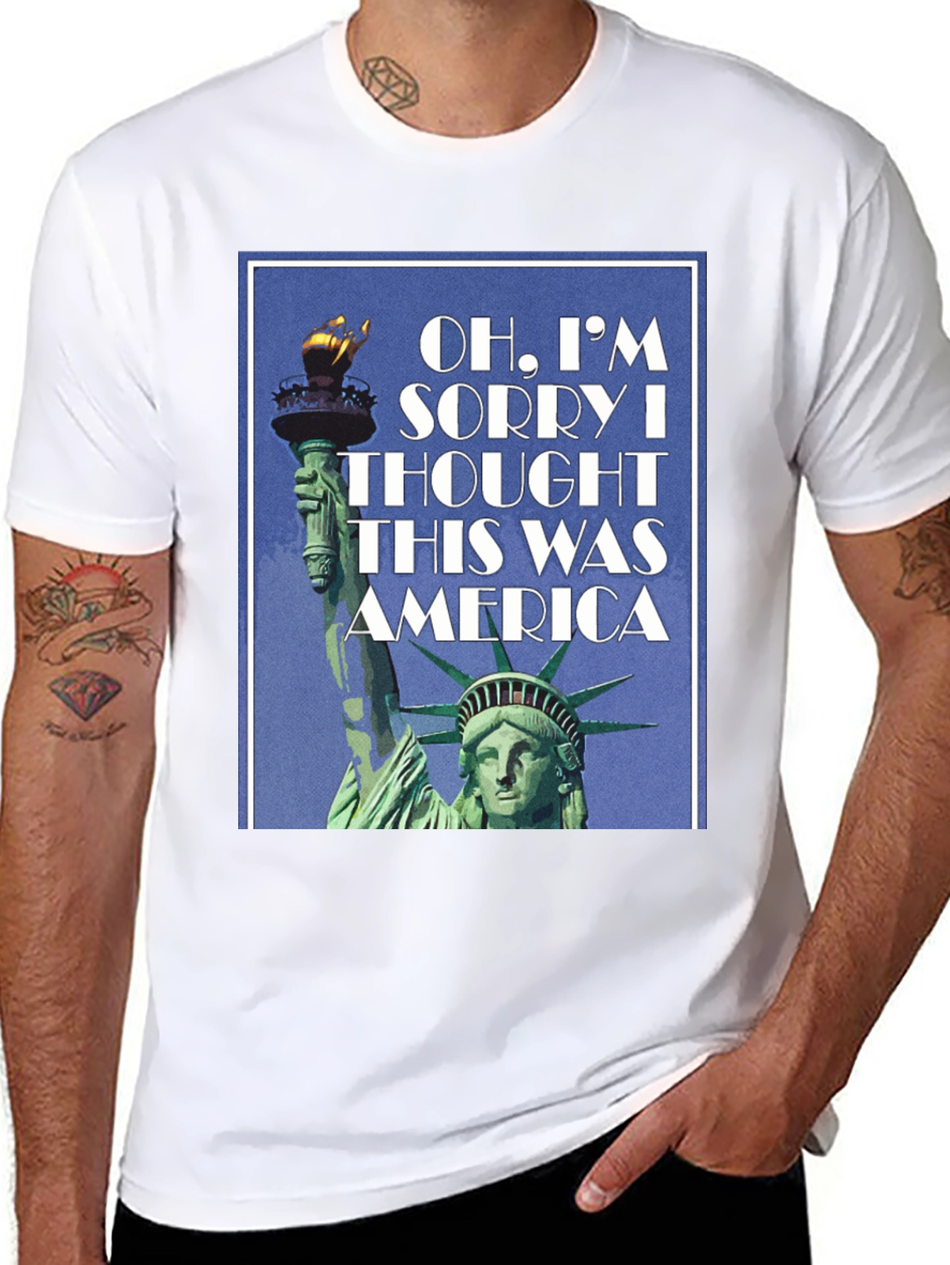America Statue Liberty T-Shirt - Patriotic Design