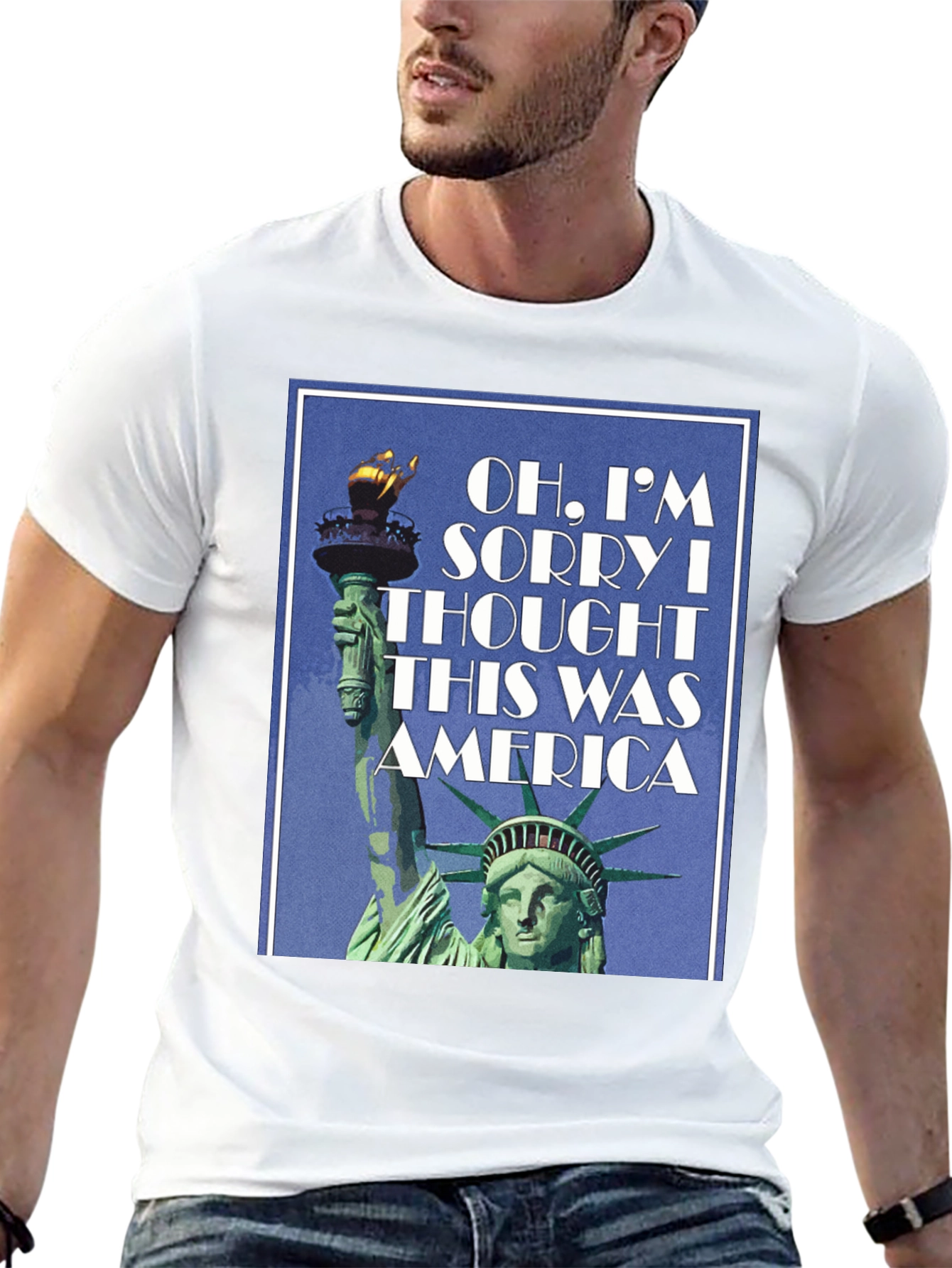 America Statue Liberty T-Shirt - Patriotic Design