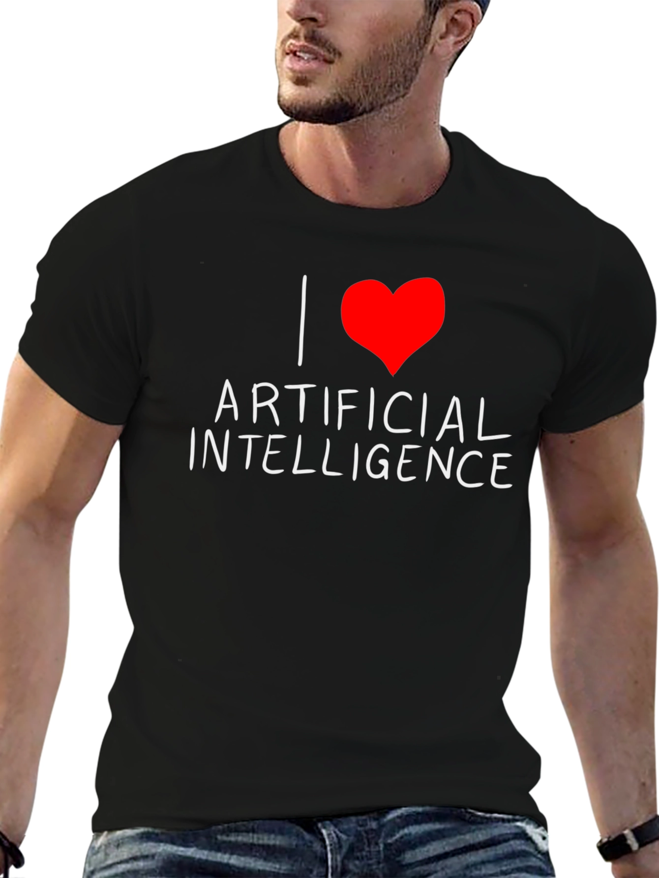 I Heart Artificial Intelligence Black T-Shirt