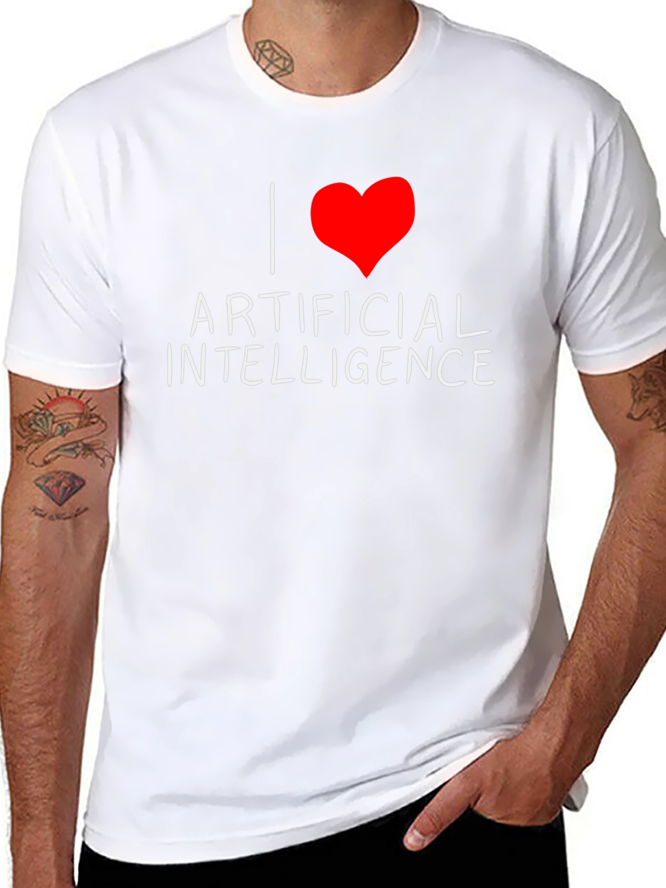 I Heart Artificial Intelligence Black T-Shirt