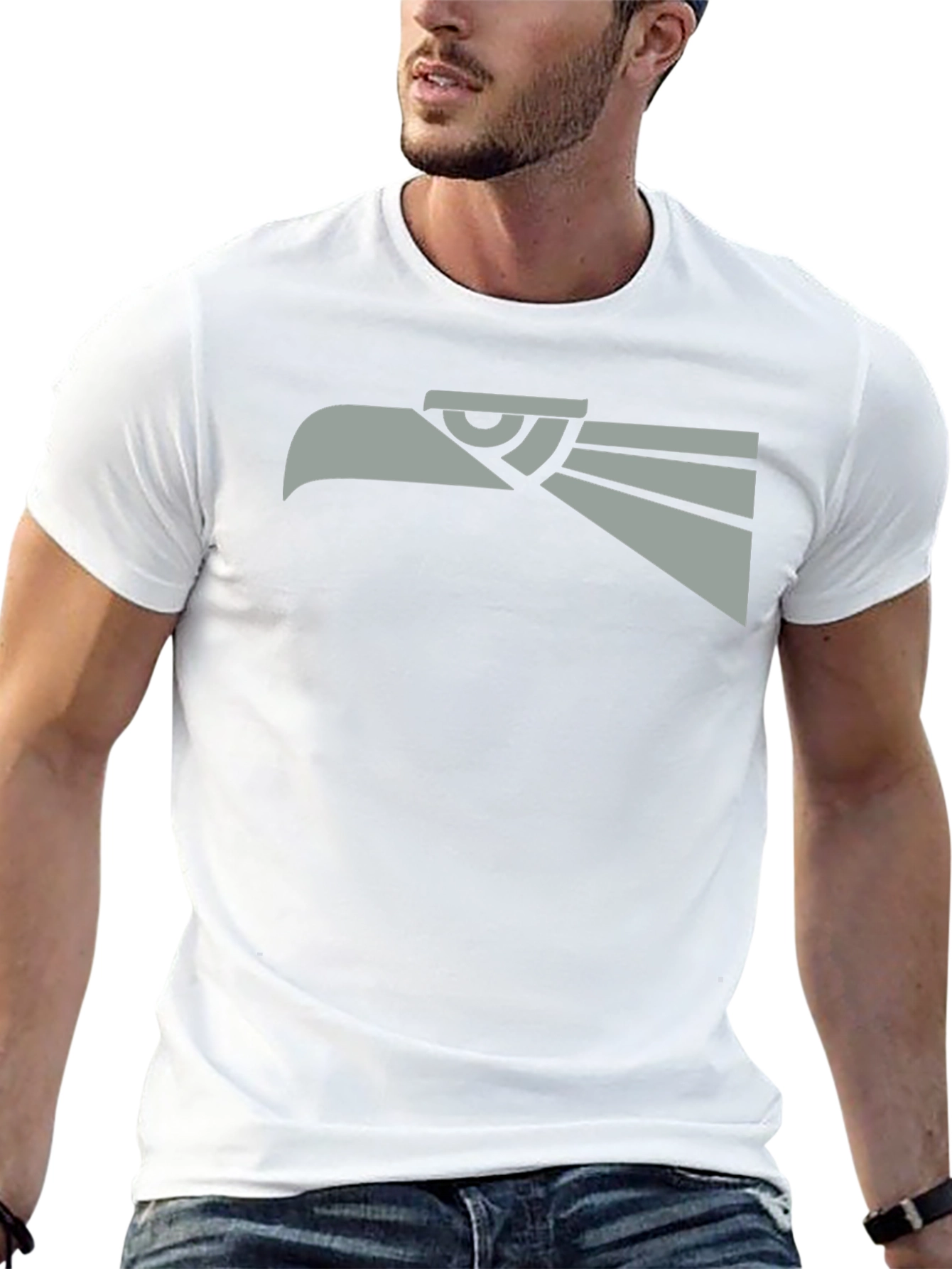 Bold Eagle Graphic Tee - Black Cotton Blend
