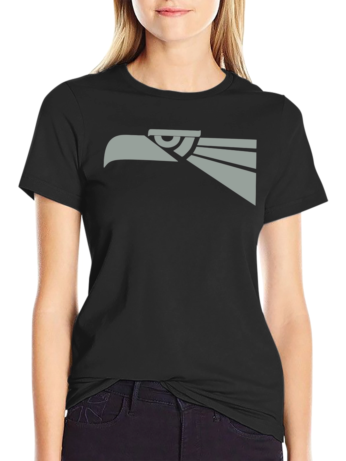 Bold Eagle Graphic Tee - Black Cotton Blend