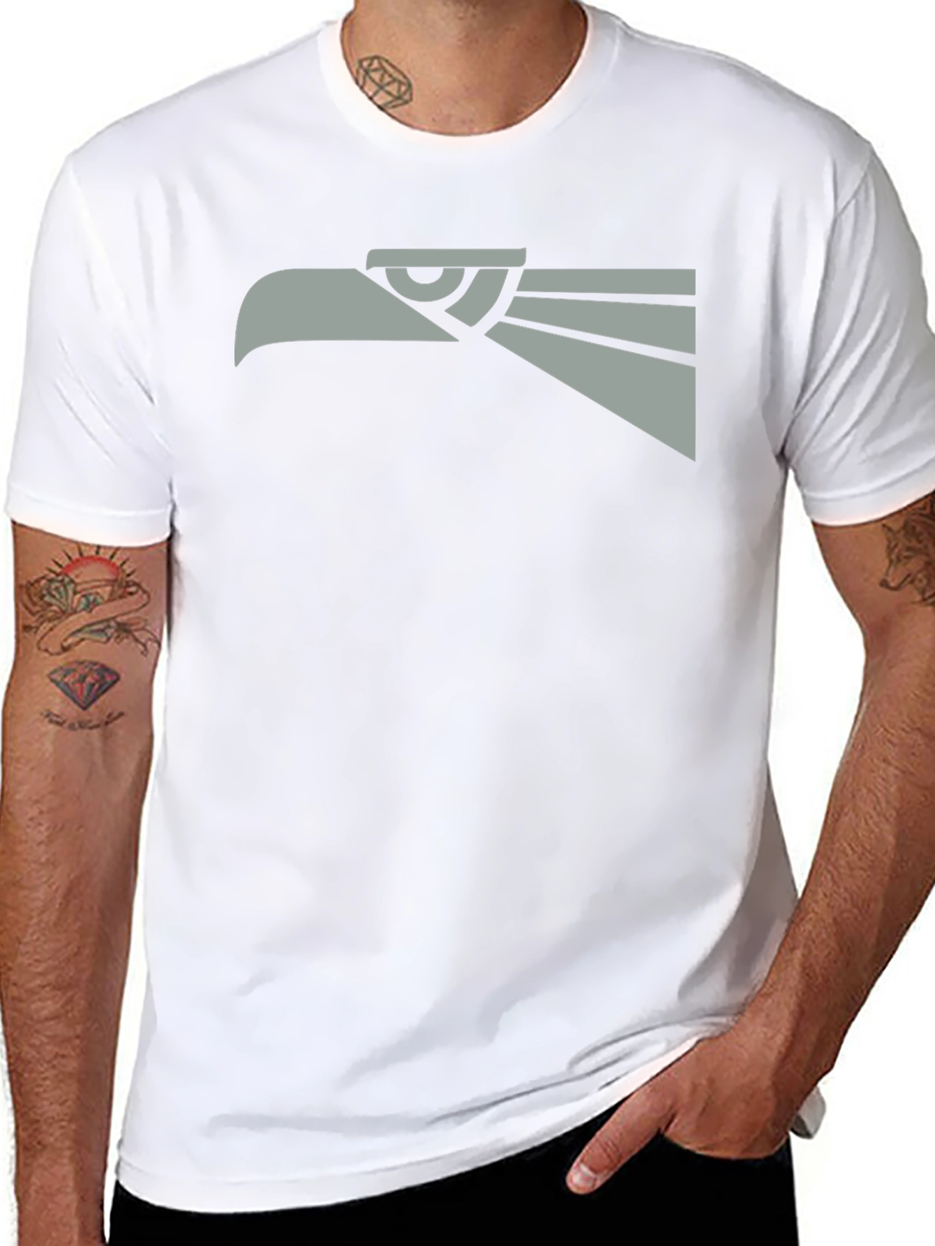 Bold Eagle Graphic Tee - Black Cotton Blend