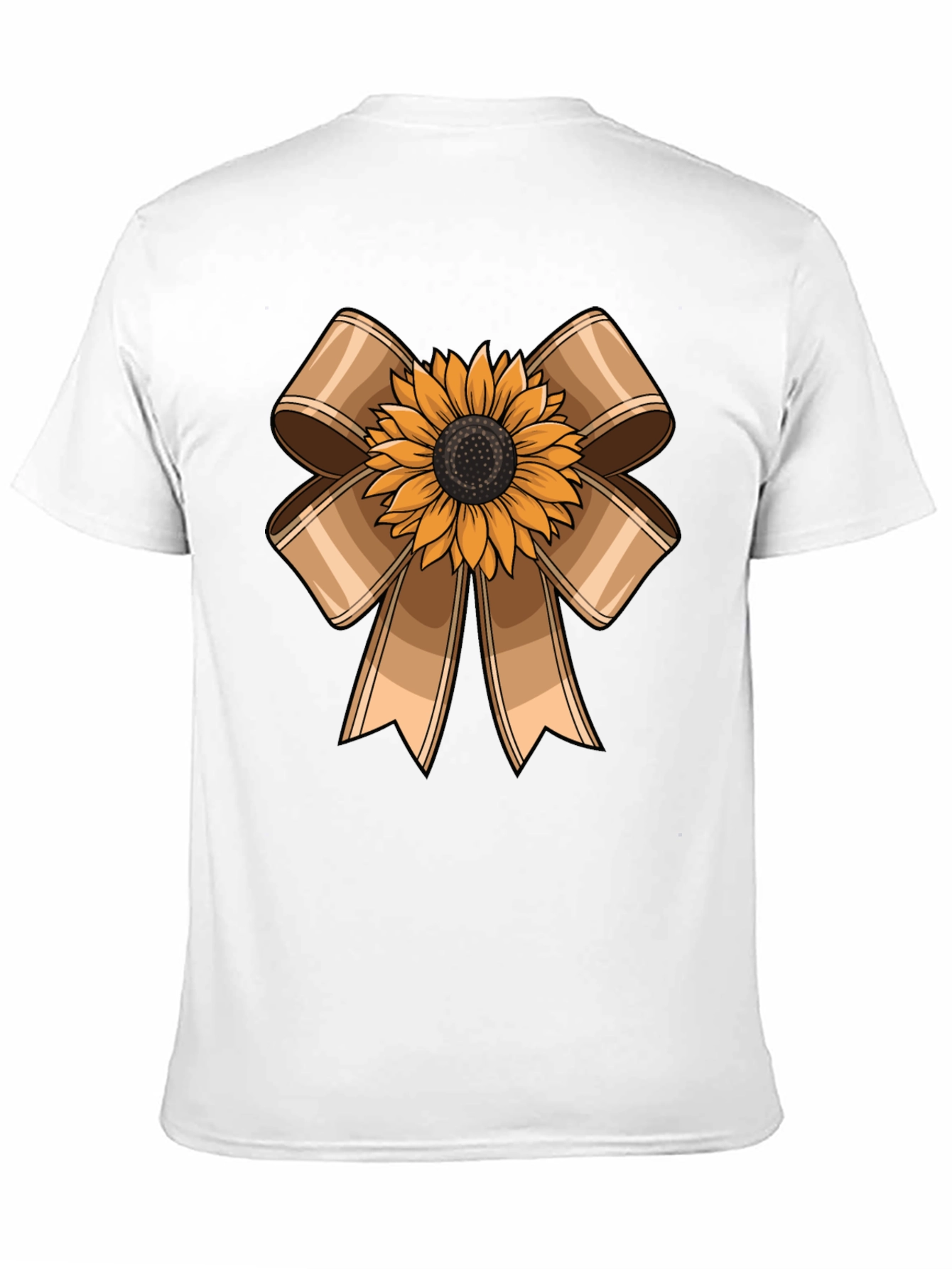 Sunflower Bow Graphic Tee - Casual Comfort