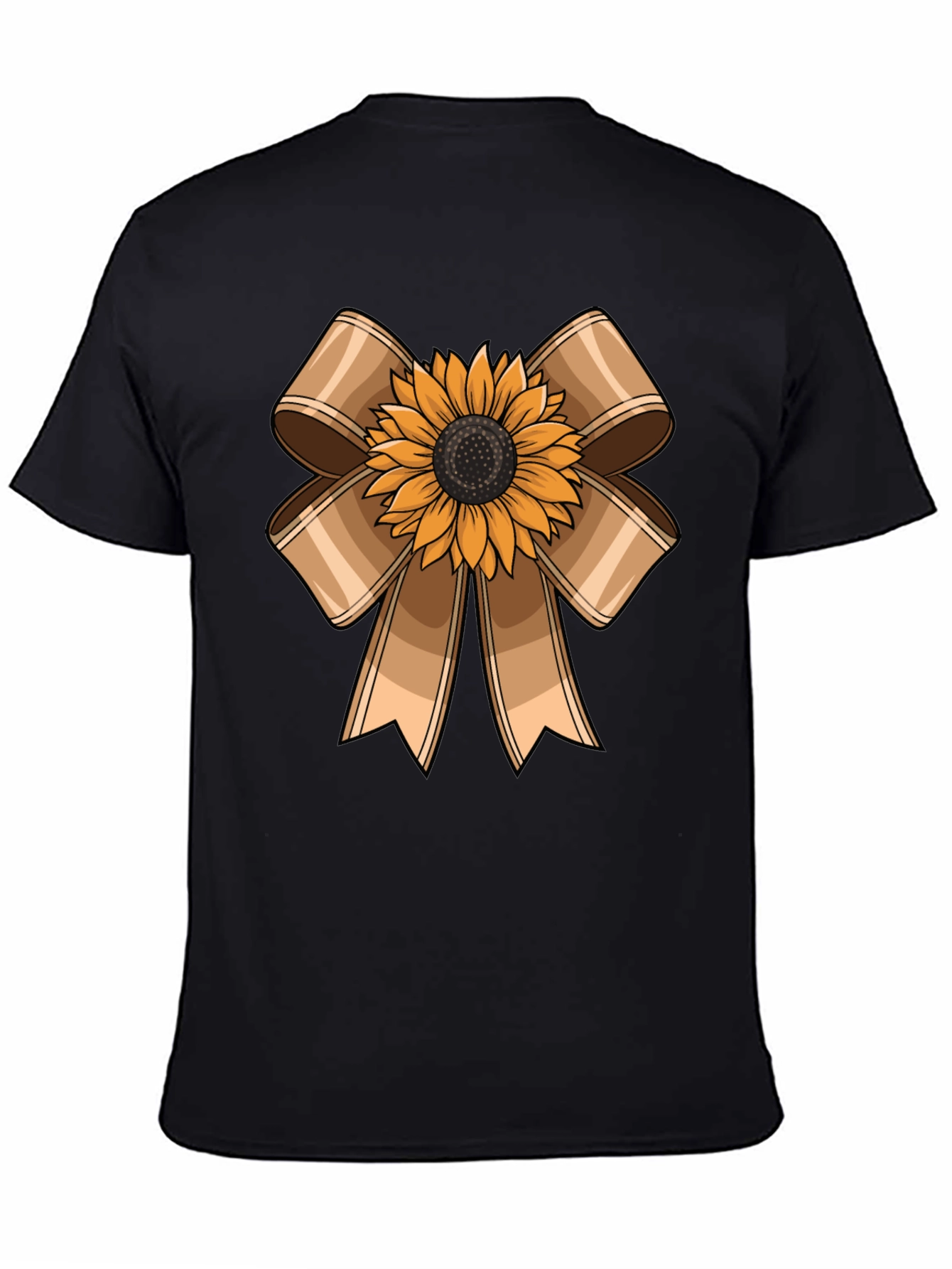 Sunflower Bow Graphic Tee - Casual Comfort