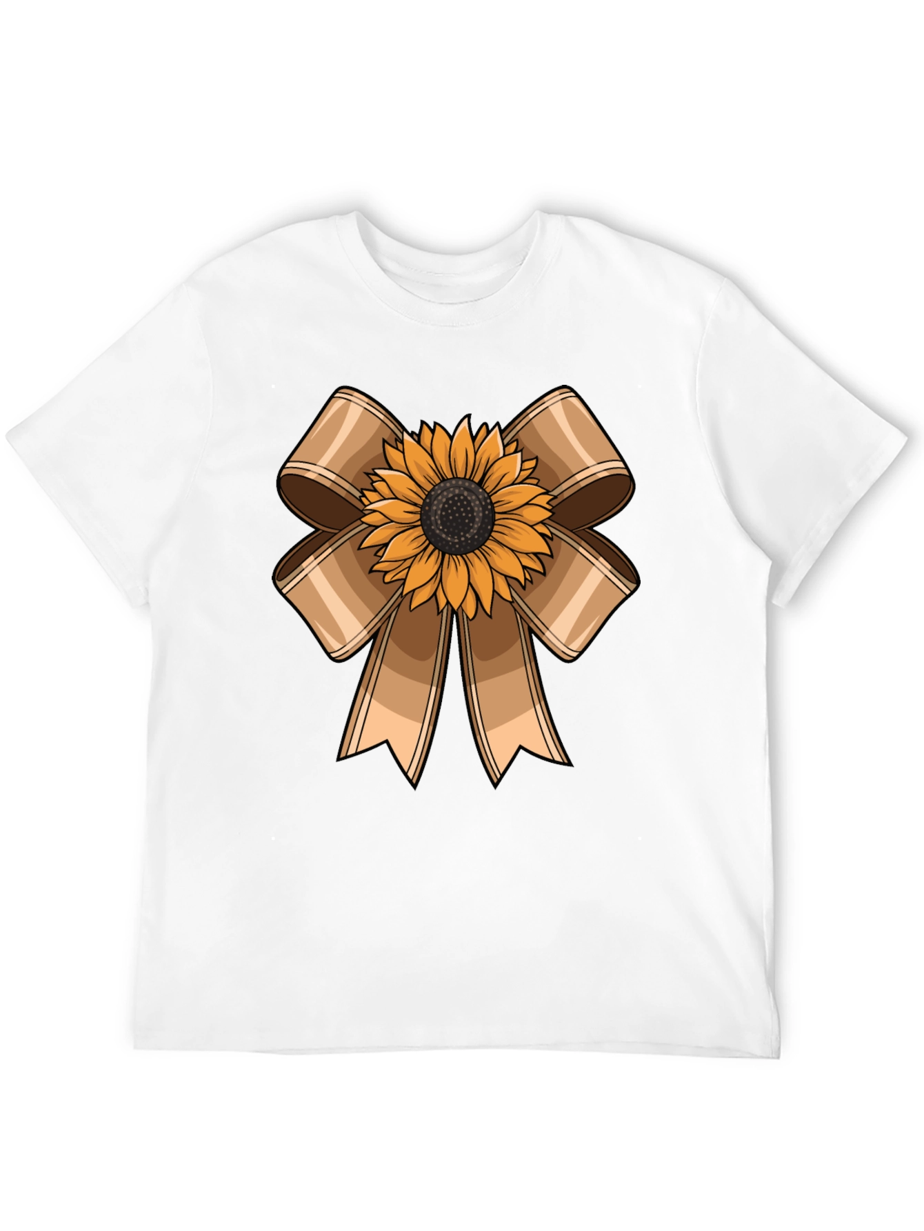 Sunflower Bow Graphic Tee - Casual Comfort