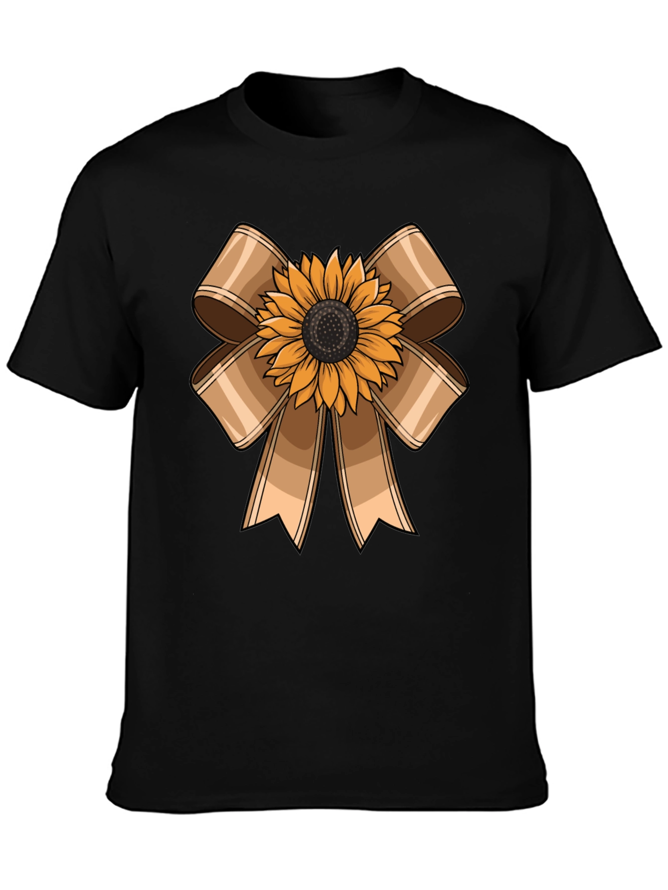 Sunflower Bow Graphic Tee - Casual Comfort