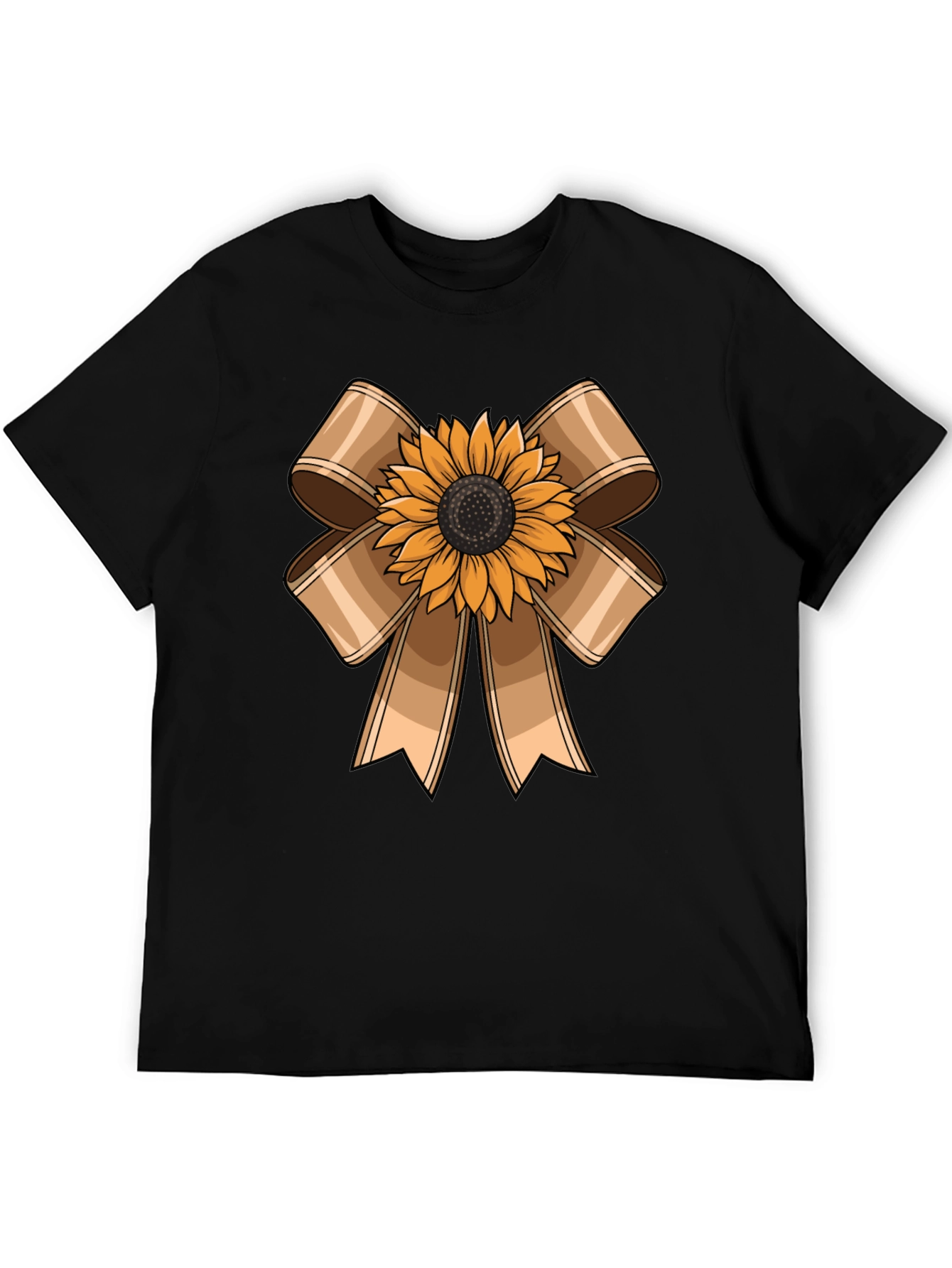 Sunflower Bow Graphic Tee - Casual Comfort