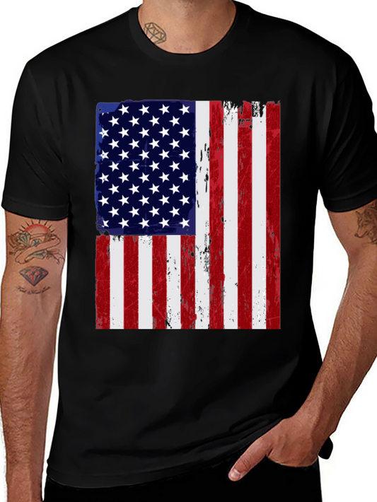 American Flag Distressed Graphic Tee