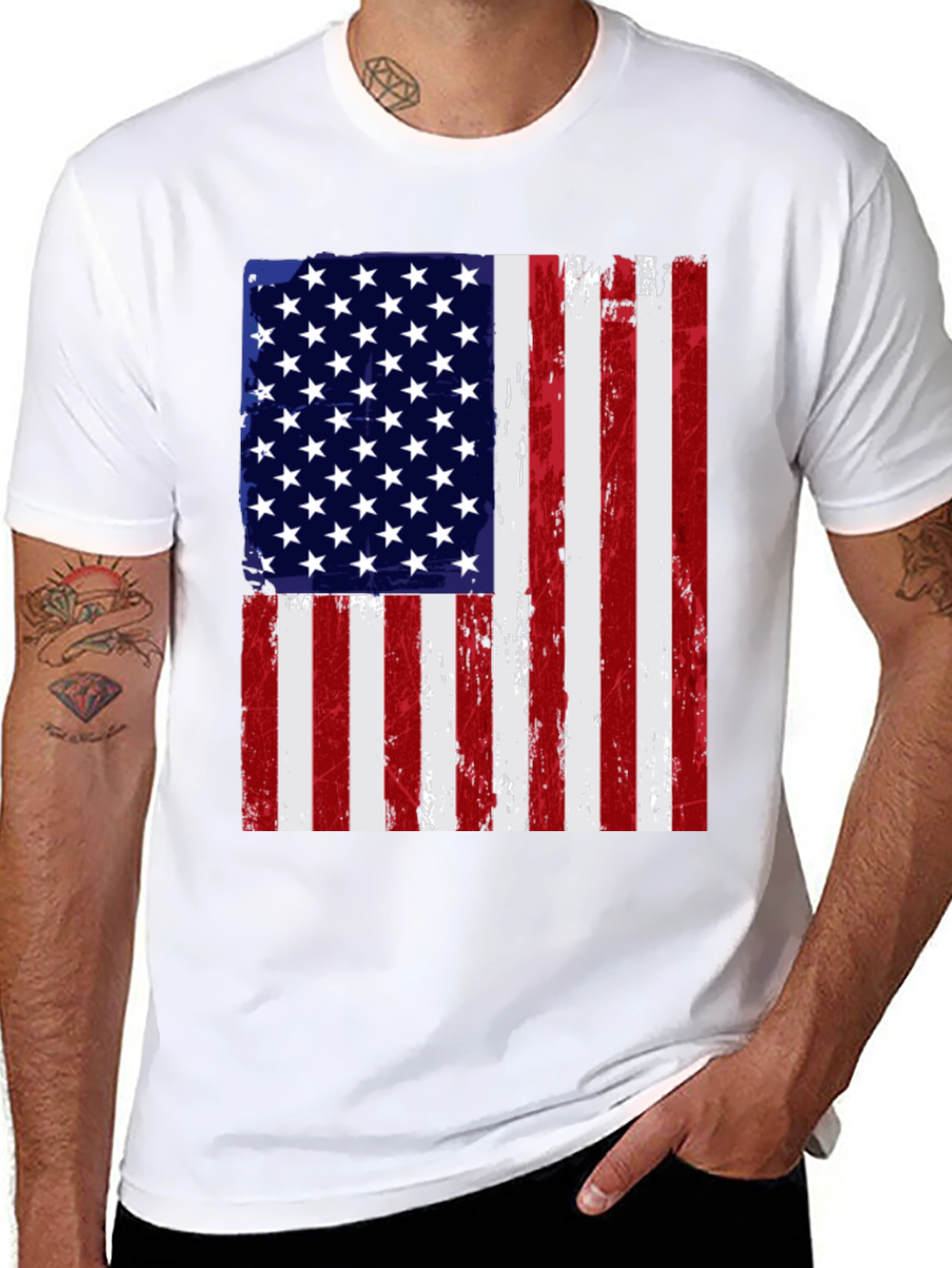 American Flag Distressed Graphic Tee