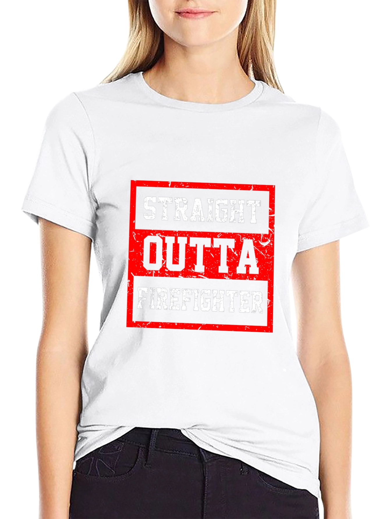 Straight Outta Firefighter Graphic Tee