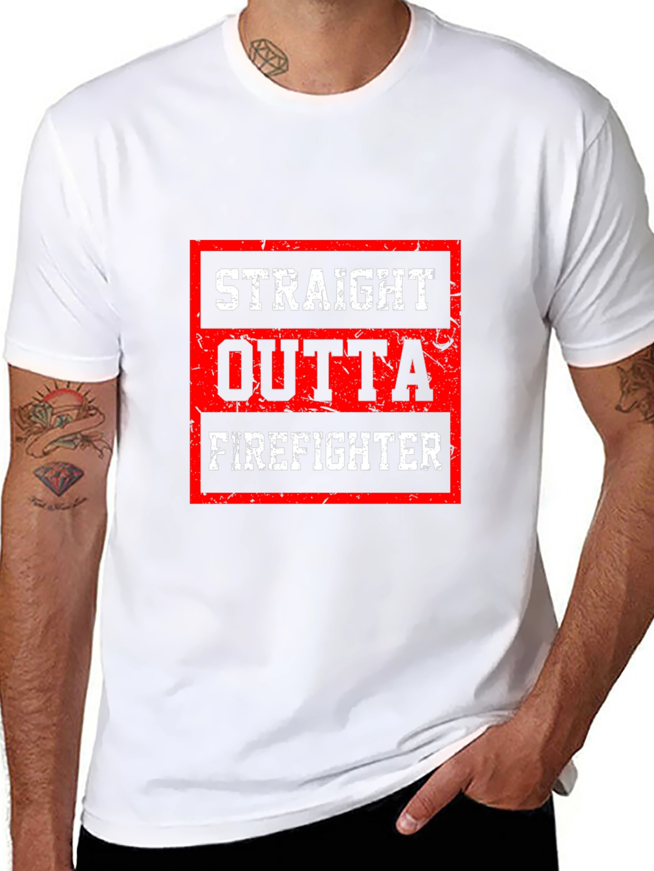 Straight Outta Firefighter Graphic Tee