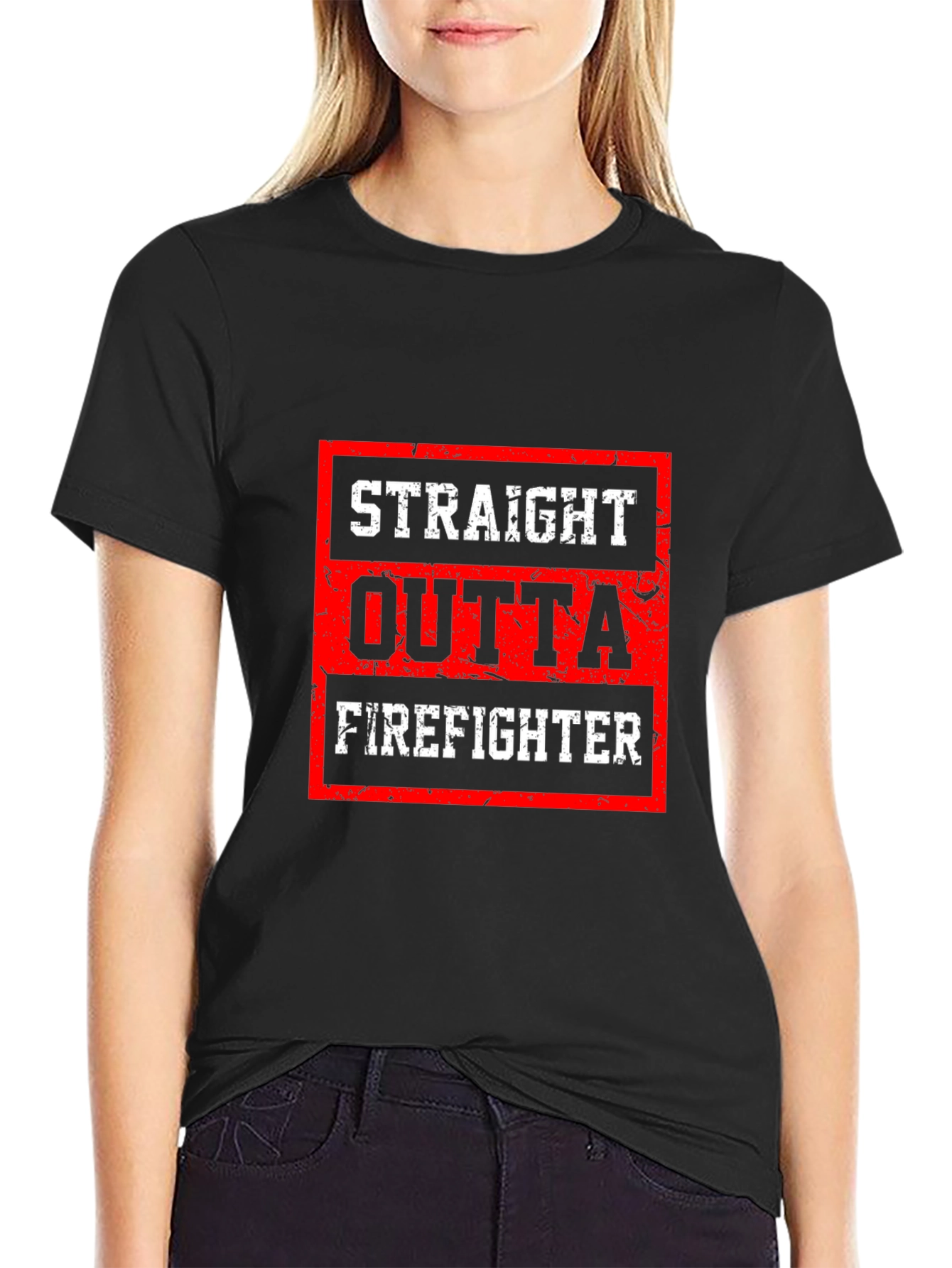 Straight Outta Firefighter Graphic Tee