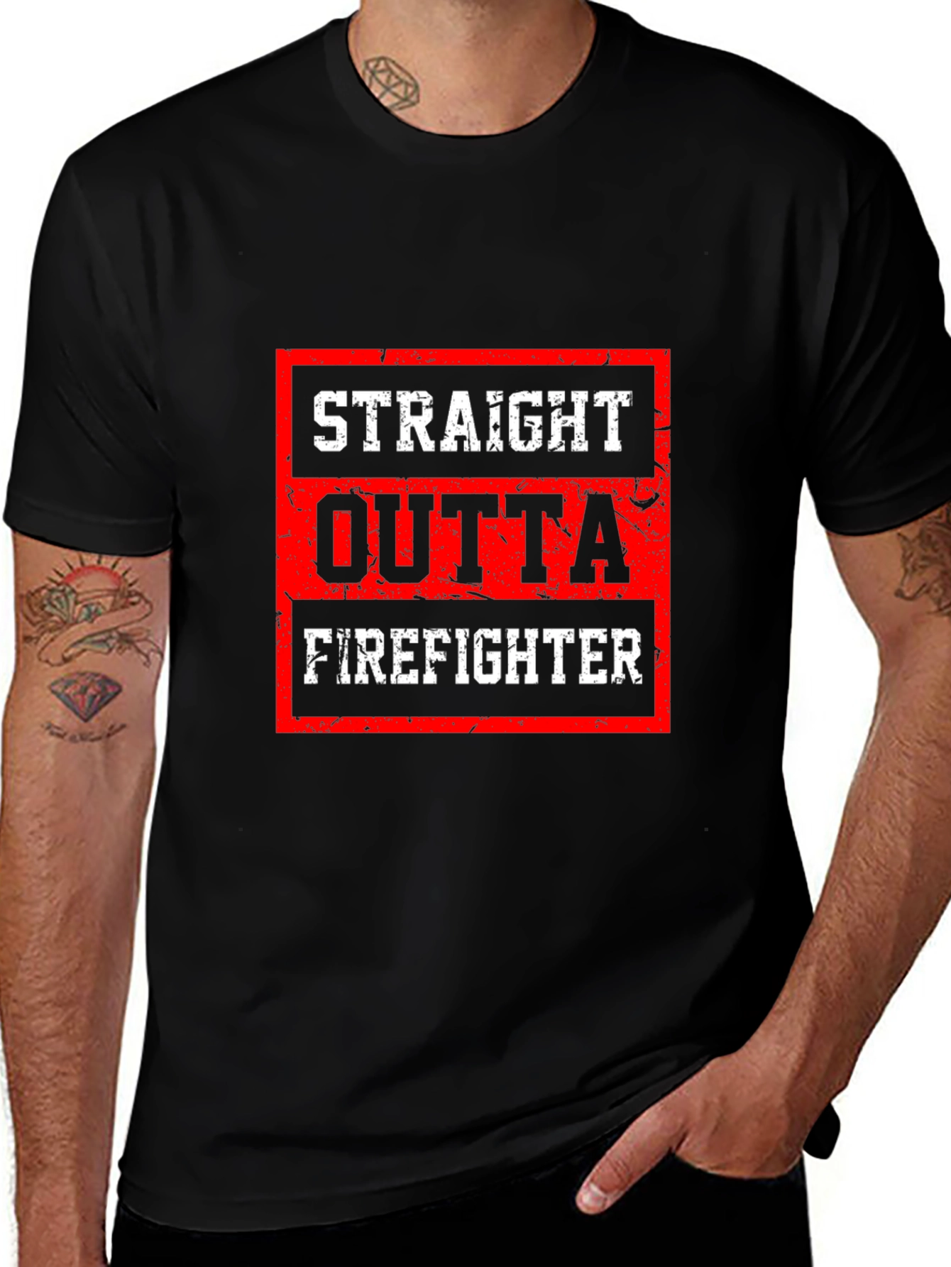 Straight Outta Firefighter Graphic Tee