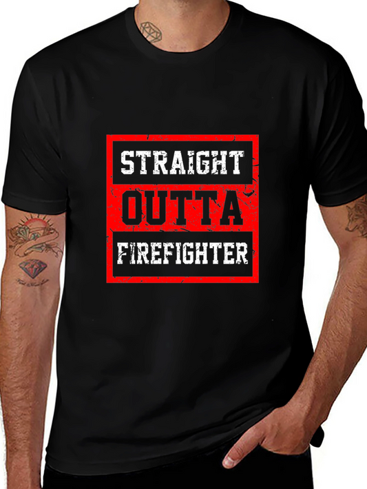 Straight Outta Firefighter Graphic Tee