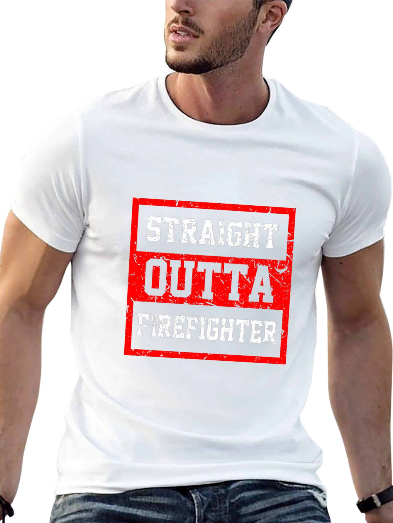 Straight Outta Firefighter Graphic Tee