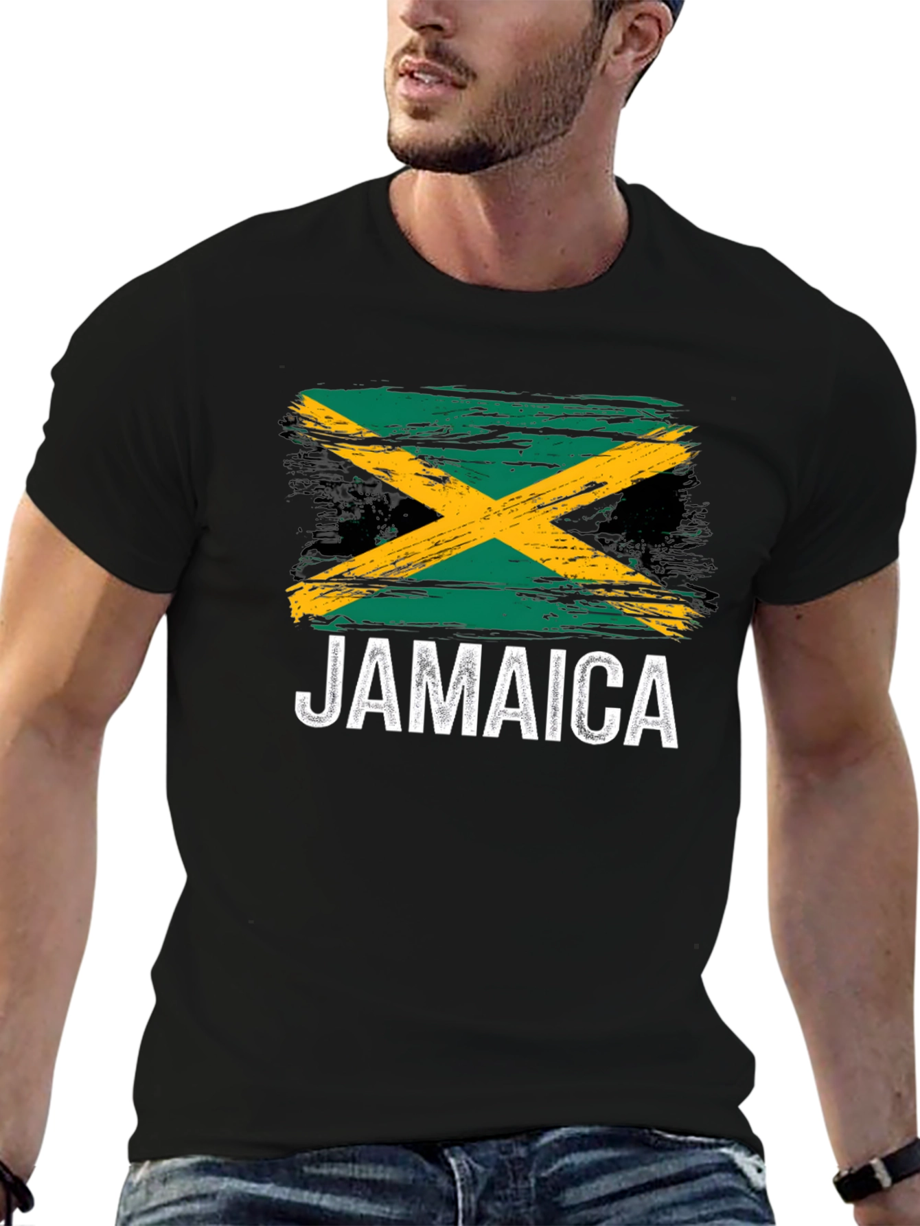 Jamaica Flag T-Shirt - Black Graphic Tee