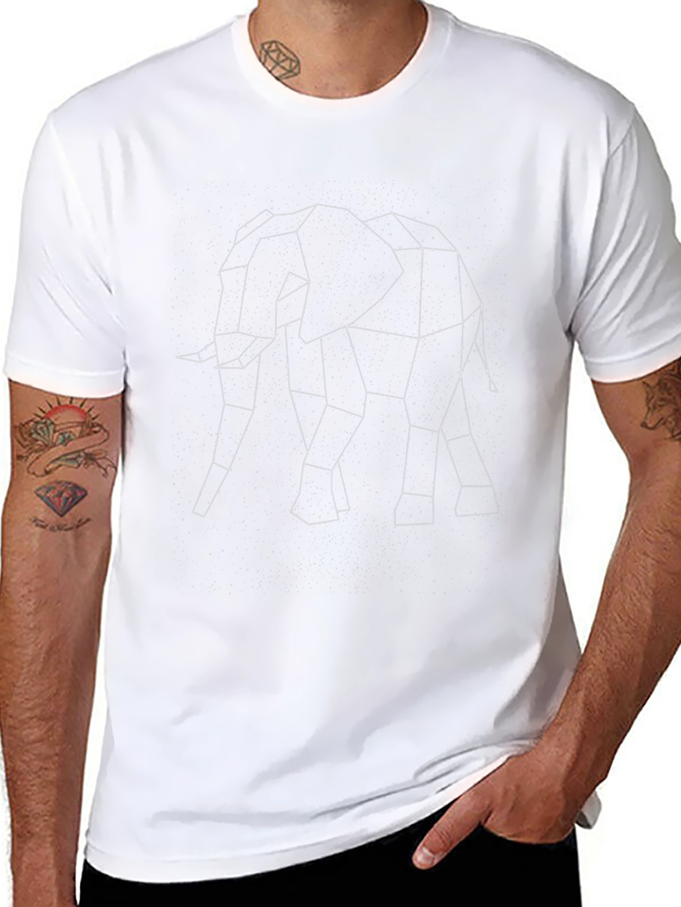 Geometric Elephant Constellation Graphic Tee