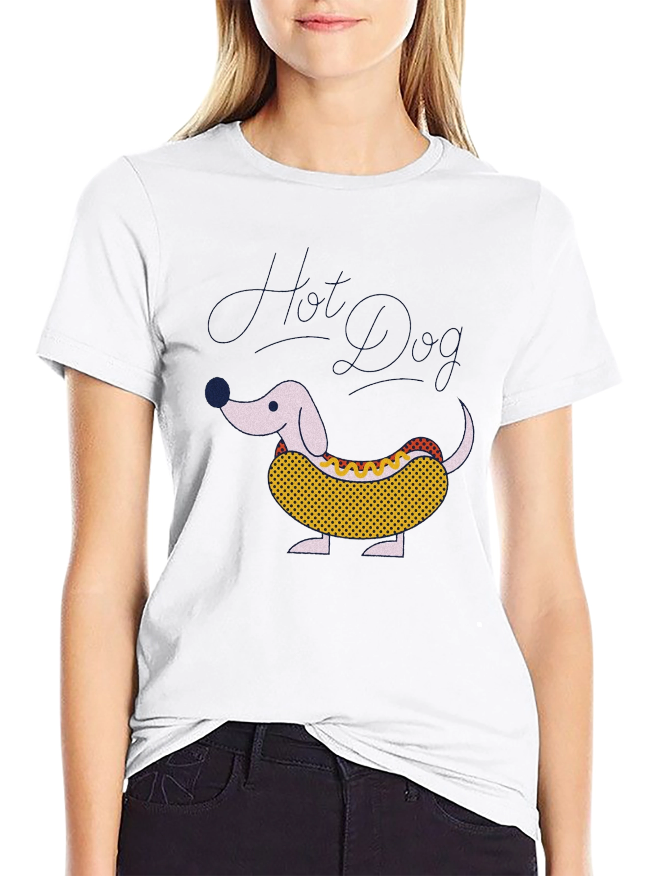 Hot Dog Dachshund Graphic Tee - Funny Novelty T-Shirt