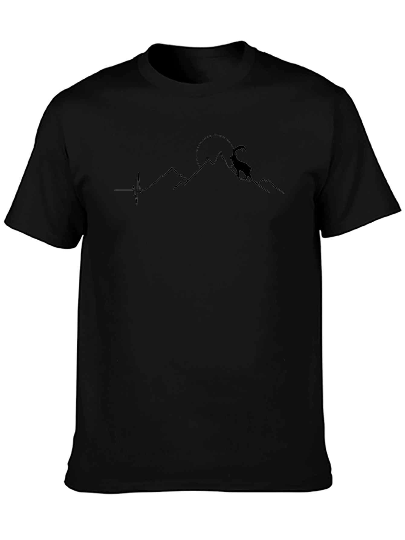 Mountain Goat Graphic T-Shirt - Black