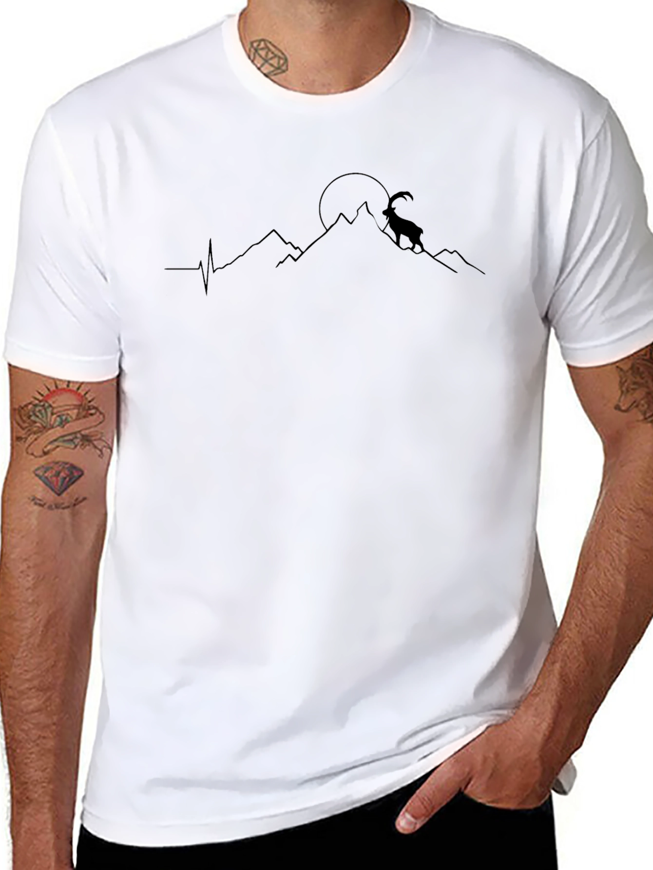 Mountain Goat Graphic T-Shirt - Black