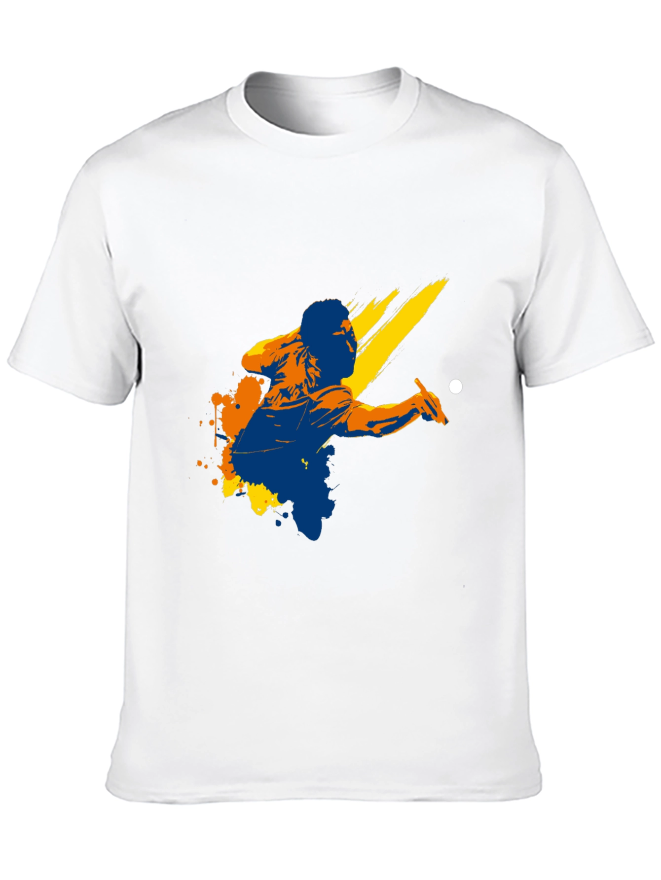Graphic Print Black T-Shirt - Billiards Player Design