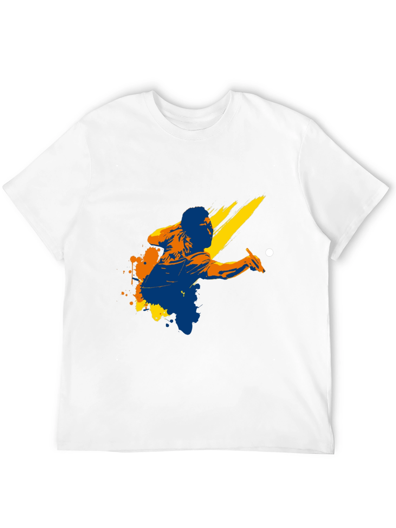 Graphic Print Black T-Shirt - Billiards Player Design