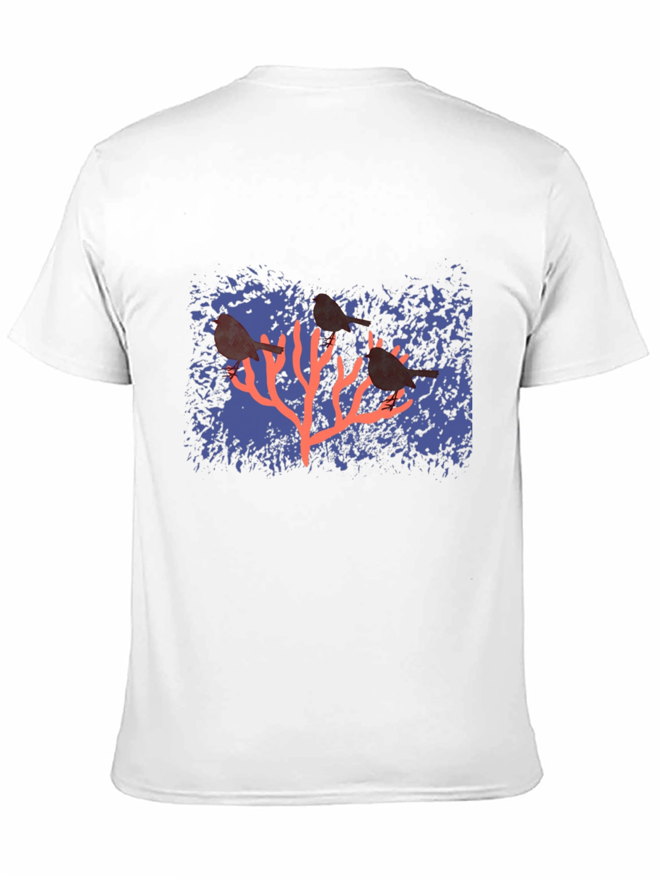 Birds on Coral Graphic T-Shirt