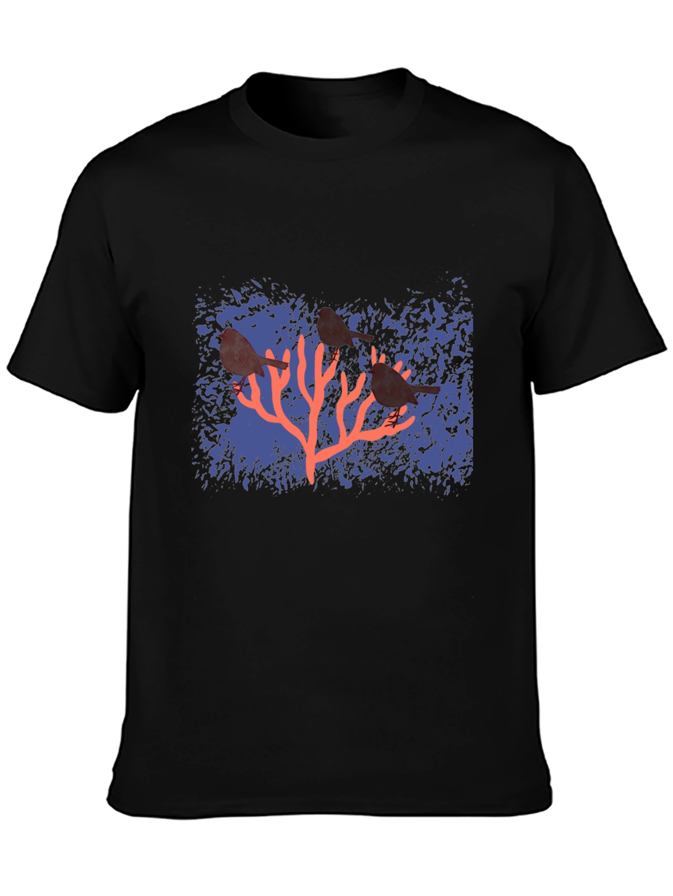 Birds on Coral Graphic T-Shirt