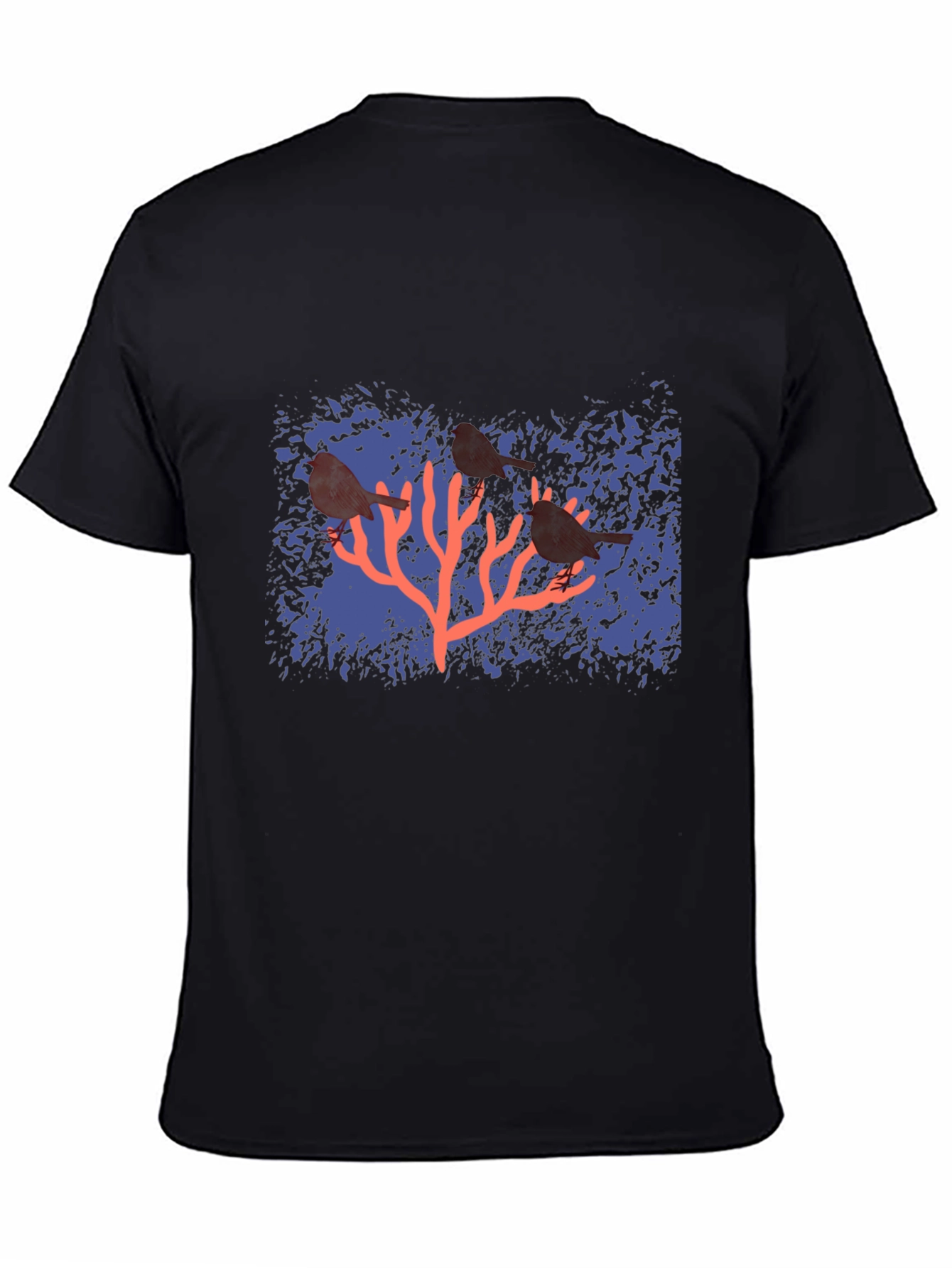 Birds on Coral Graphic T-Shirt