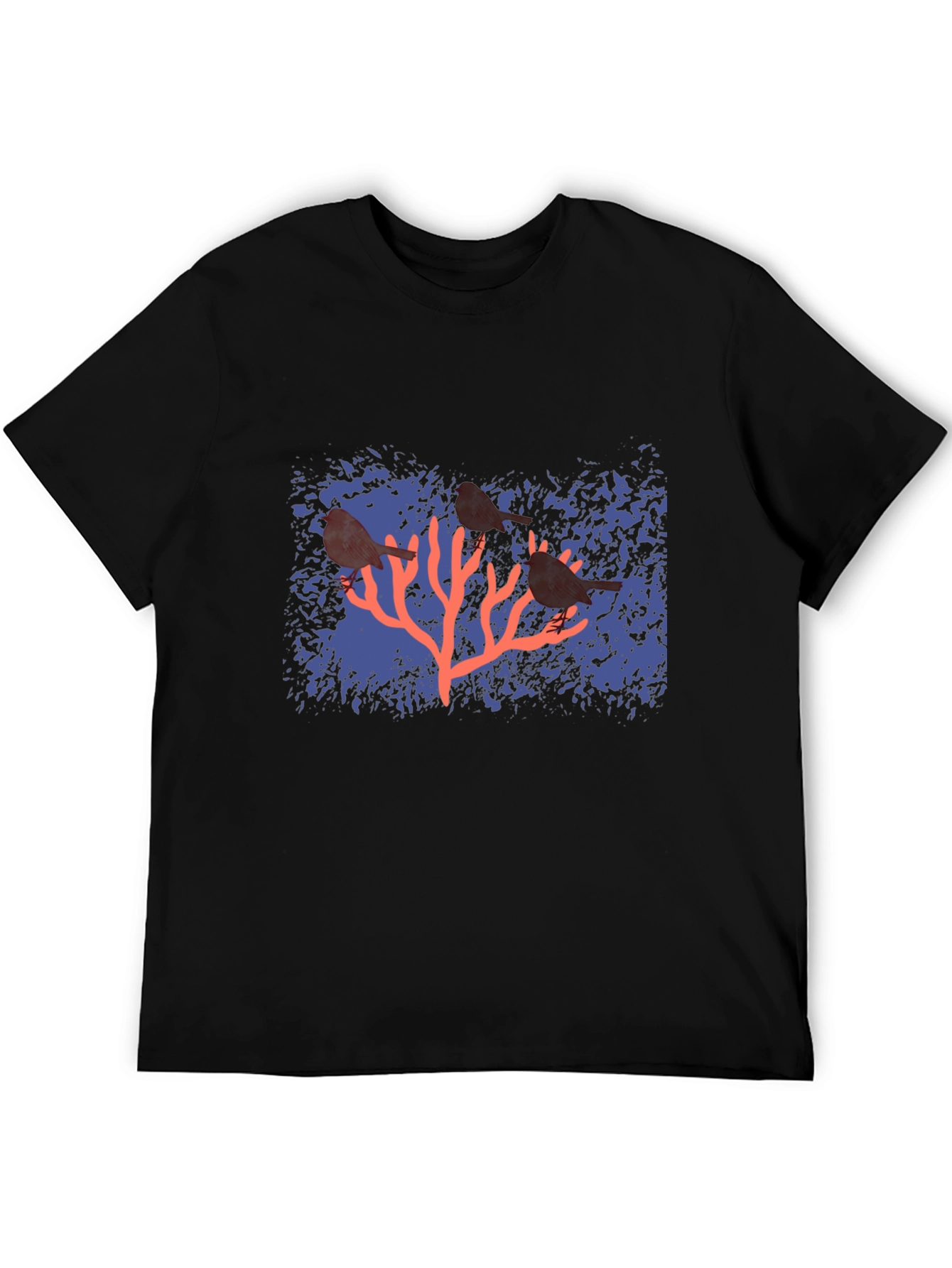 Birds on Coral Graphic T-Shirt