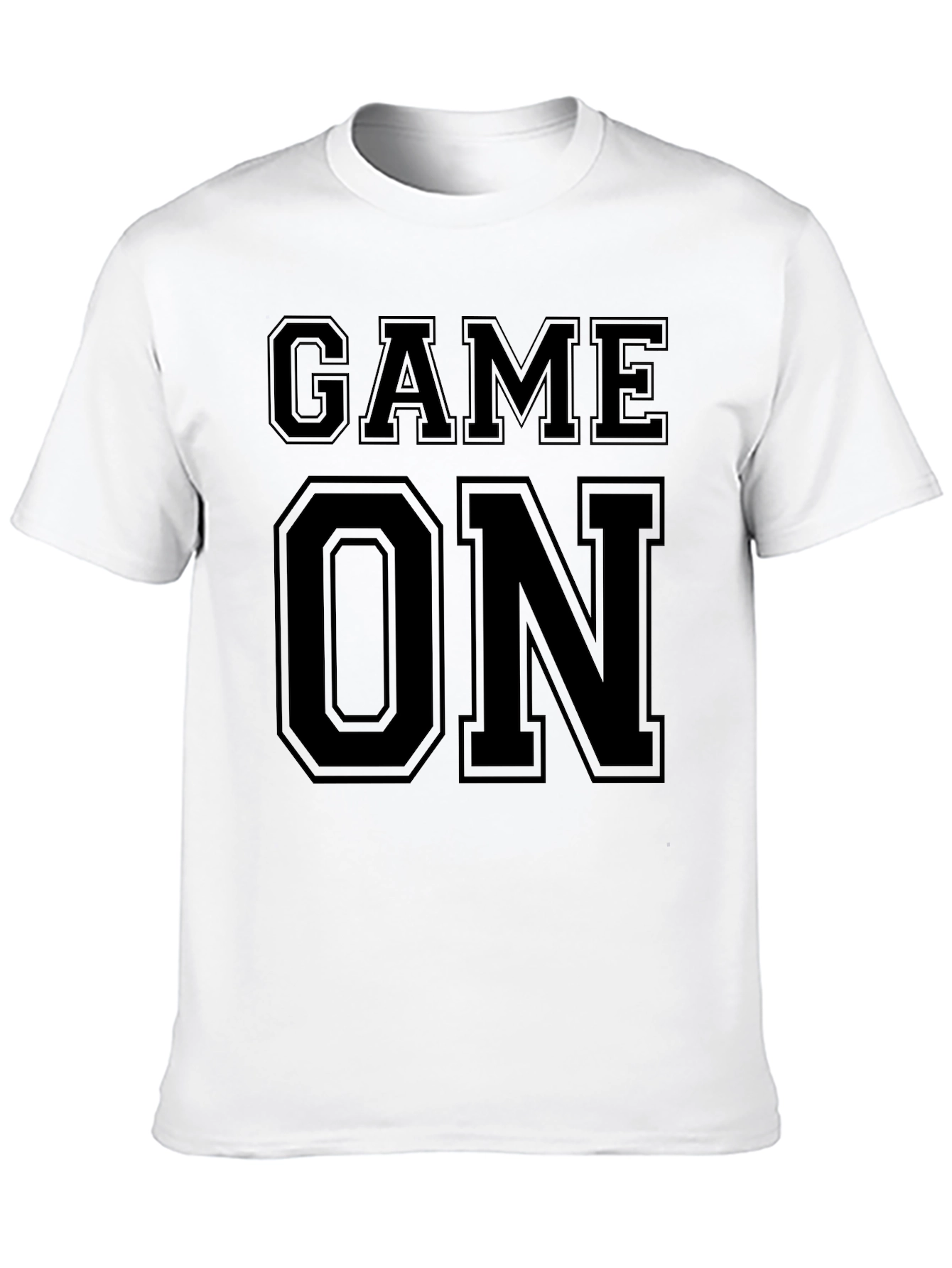 Game On Black Cotton Graphic Tee