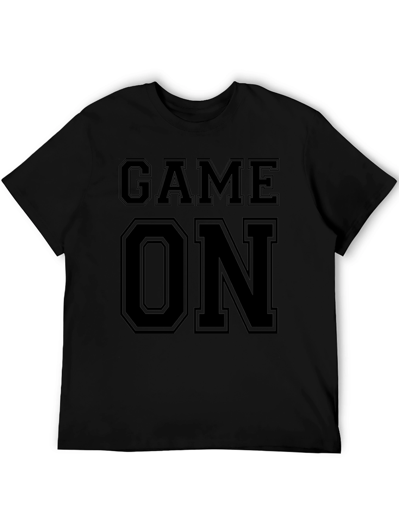 Game On Black Cotton Graphic Tee