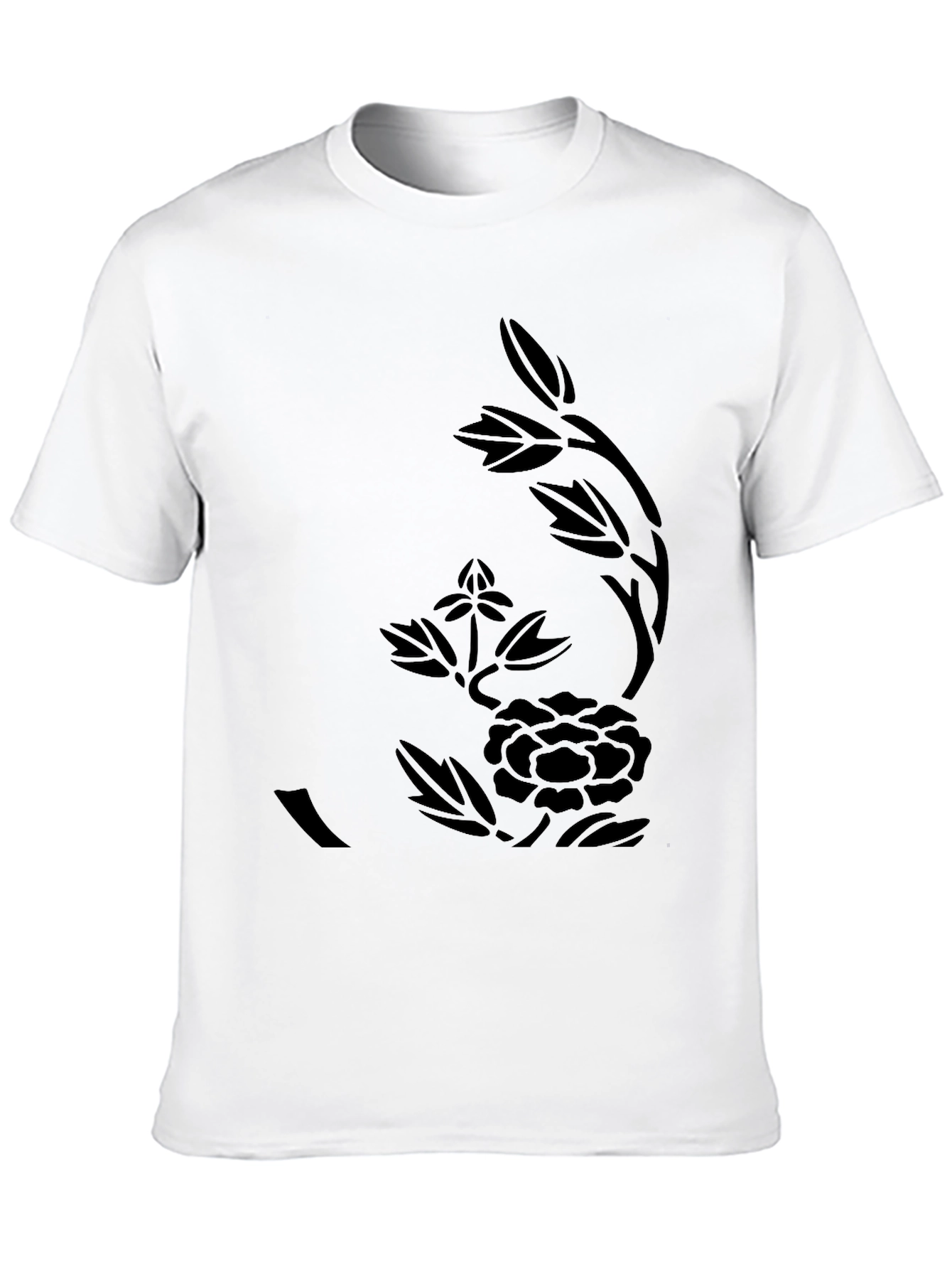 Black Floral Print Tee