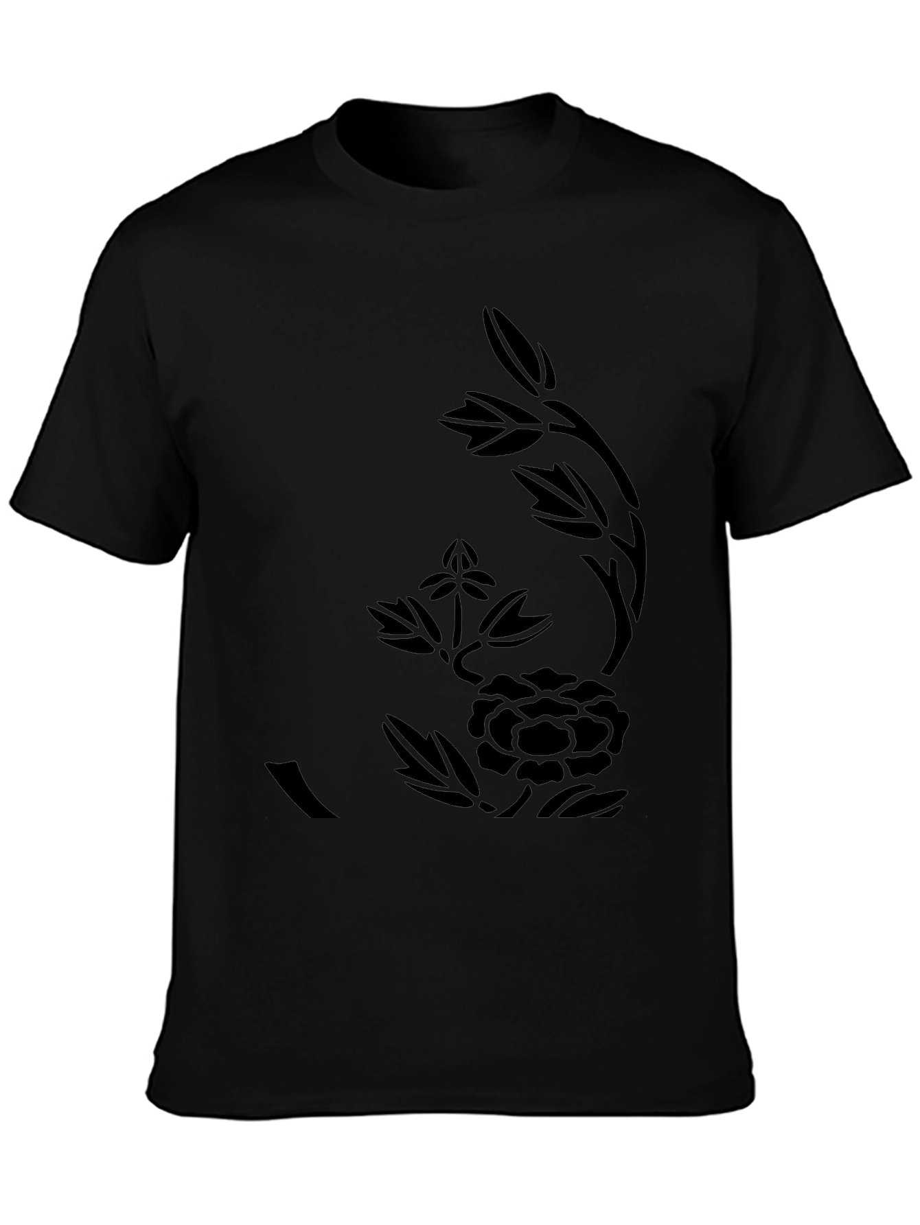 Black Floral Print Tee