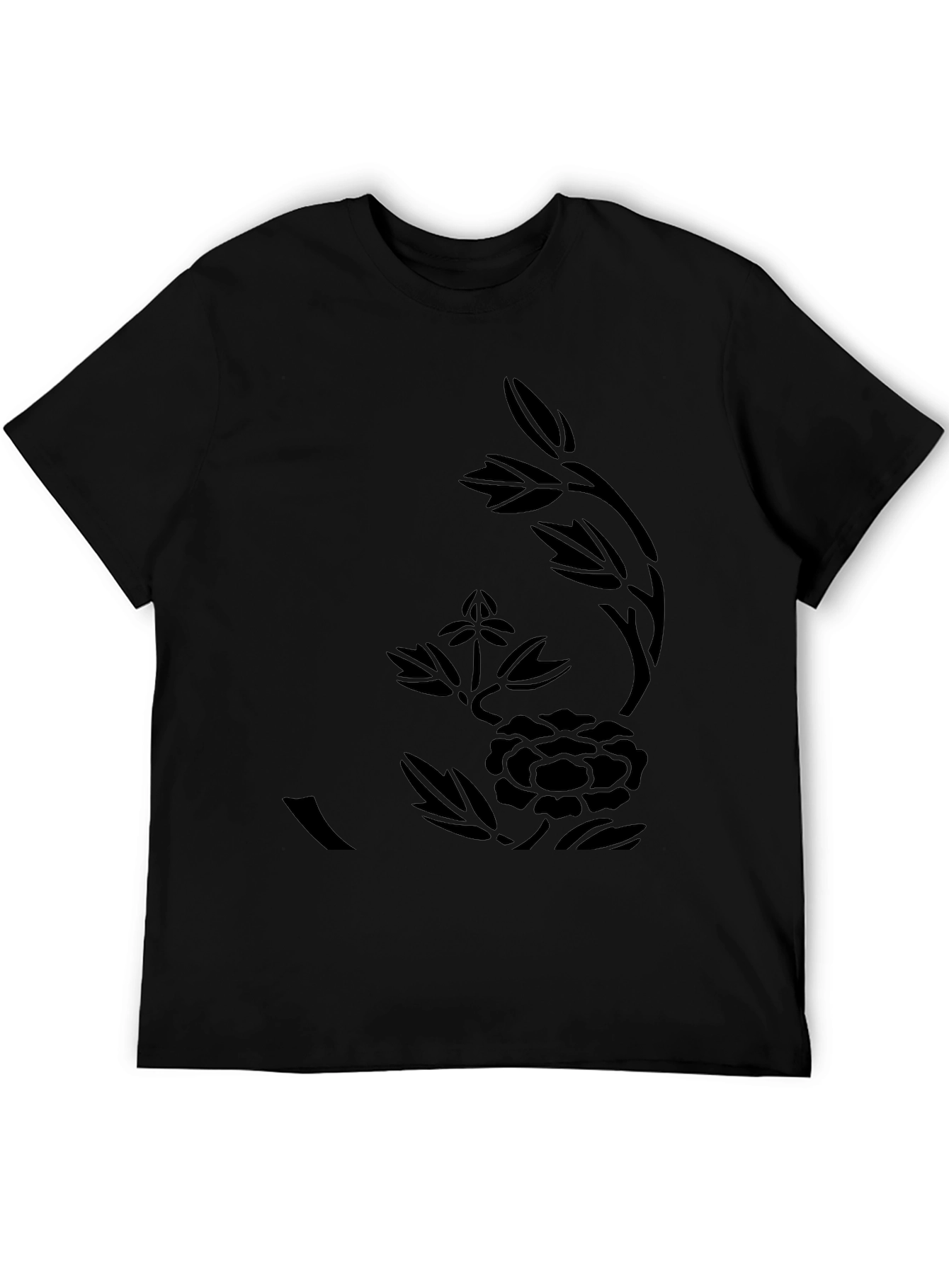 Black Floral Print Tee