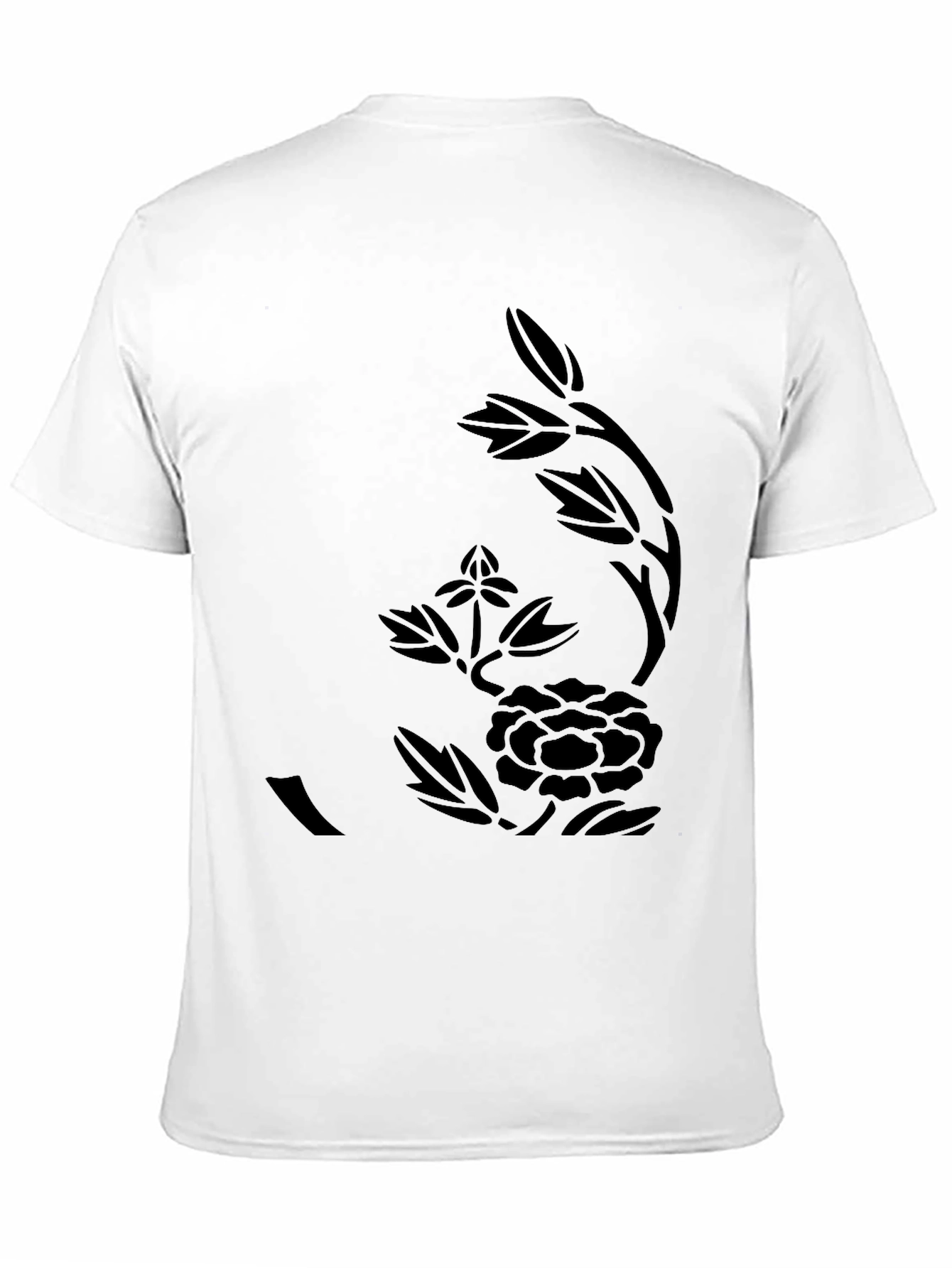 Black Floral Print Tee