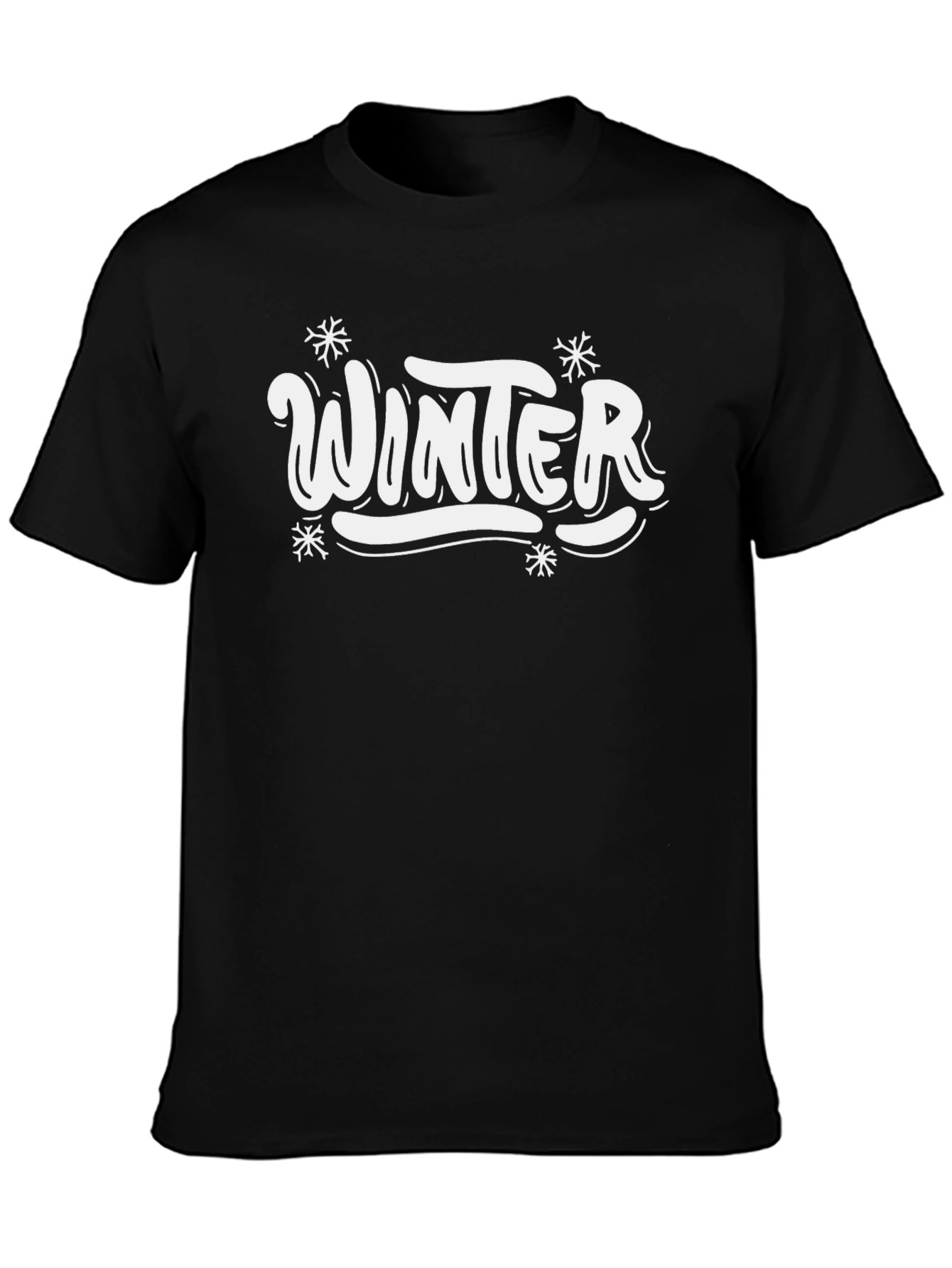 Winter Graphic Tee - Stylish Black T-Shirt