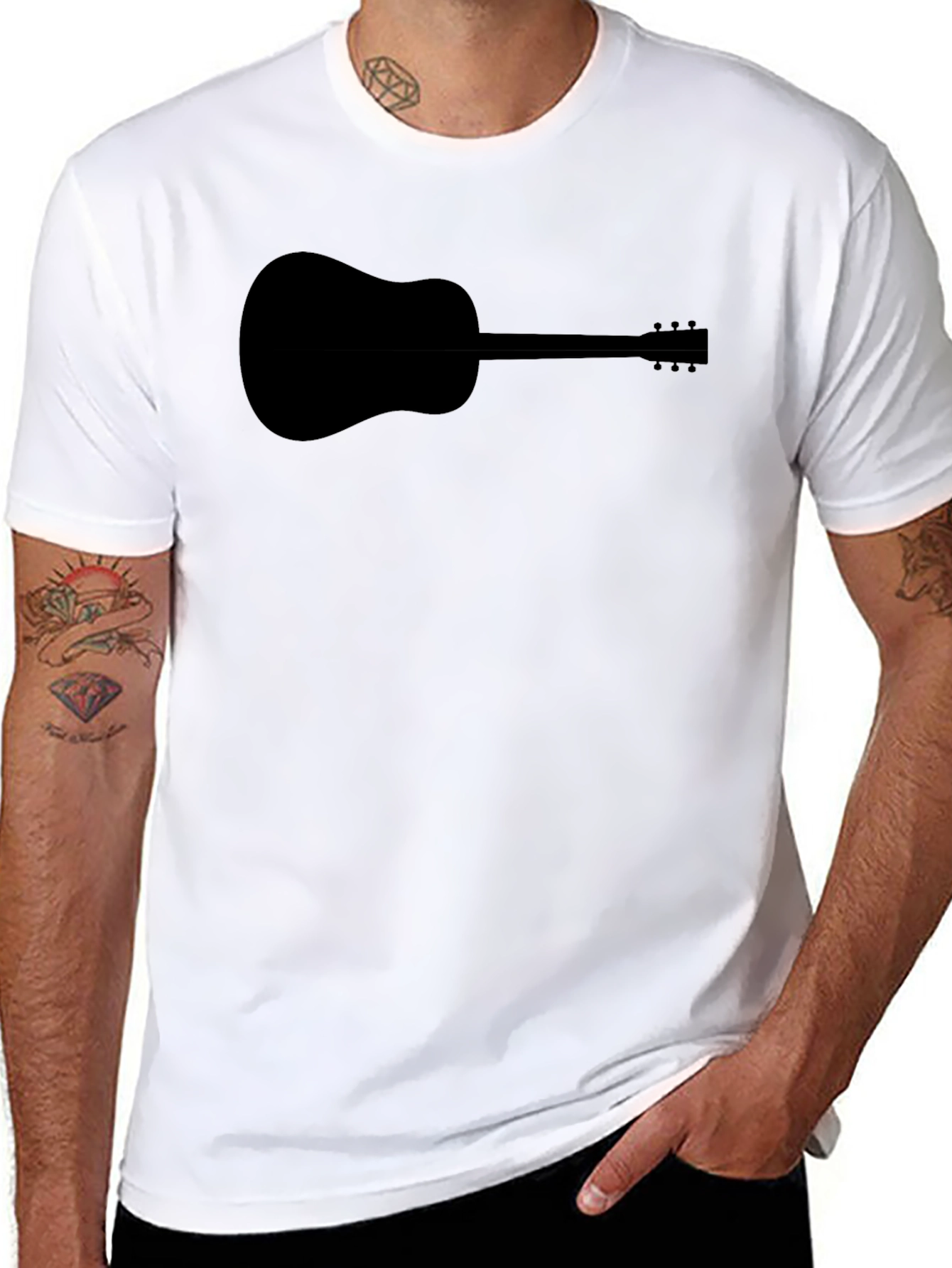 Guitar Silhouette Black T-Shirt