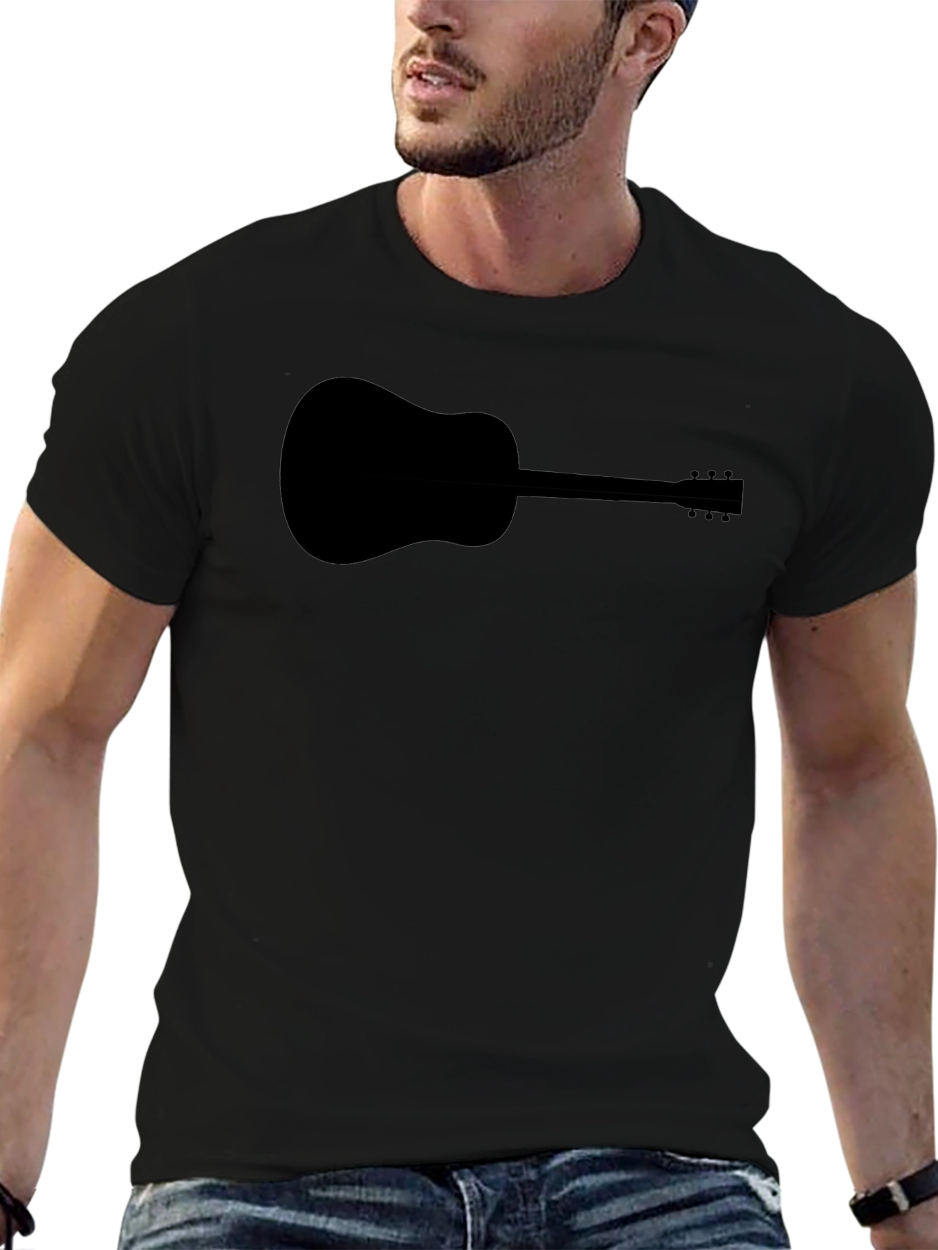 Guitar Silhouette Black T-Shirt