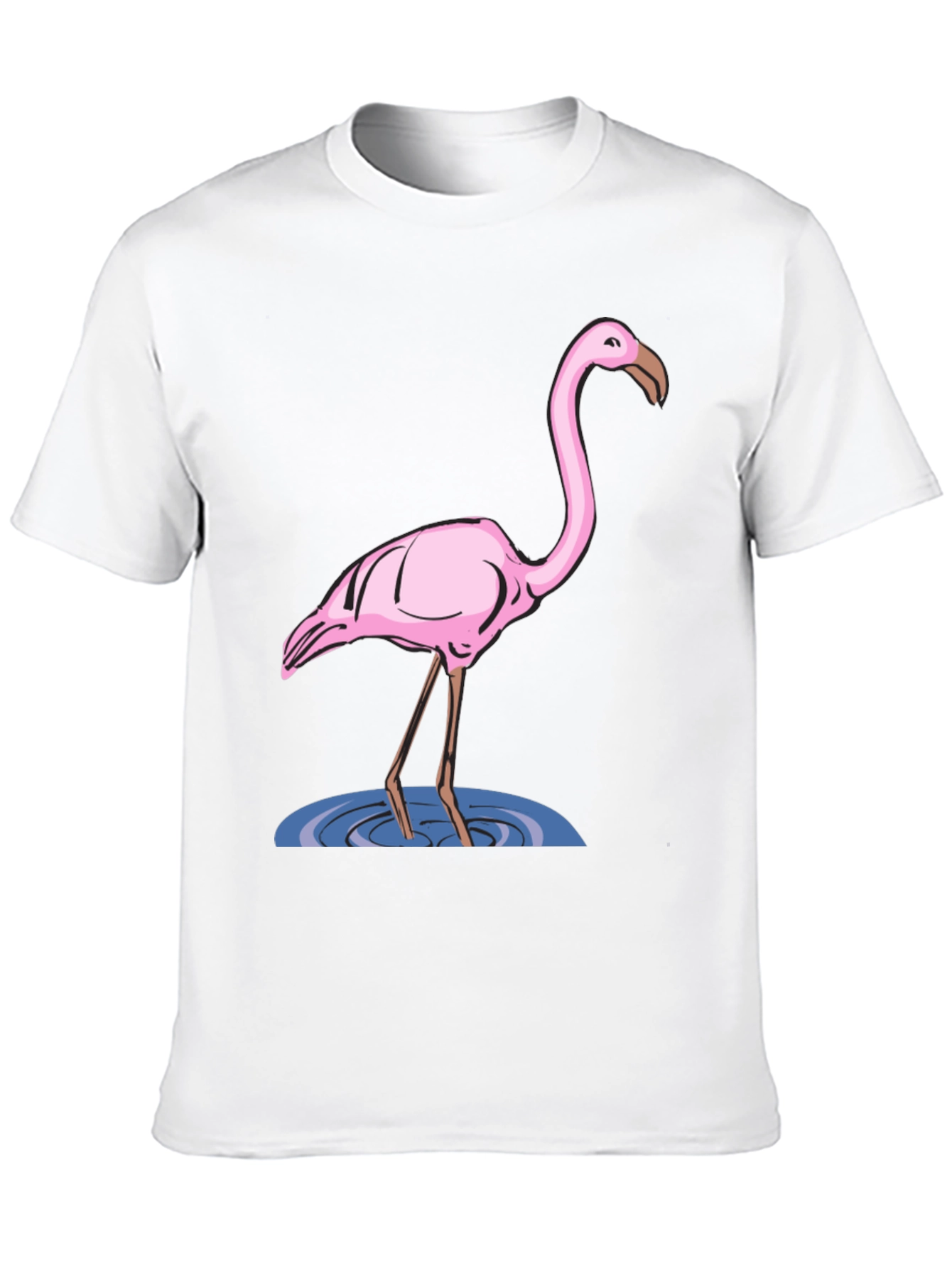 Flamingo Graphic Tee - Black Cotton T-Shirt